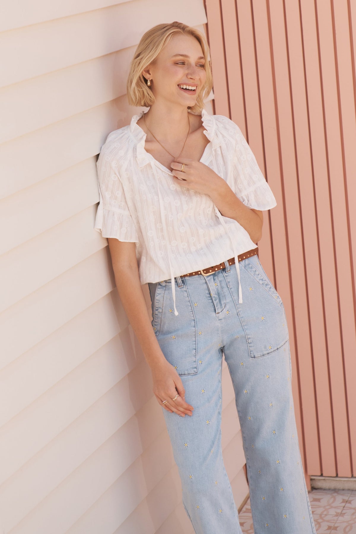 Celeste Pant | Daisy - Sky Blue