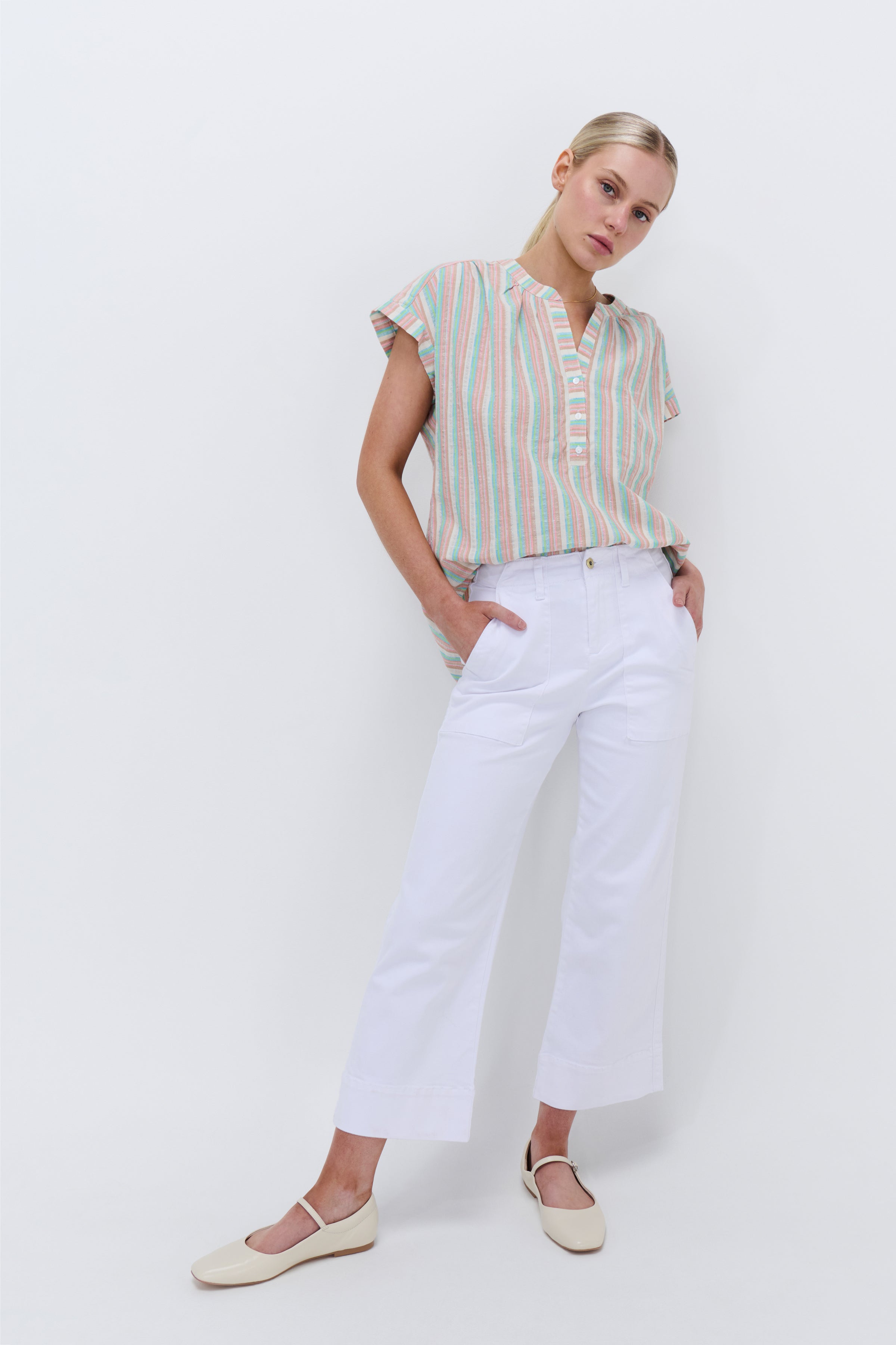 Celeste Pant - Cropped | Snow White - Kireina Australia