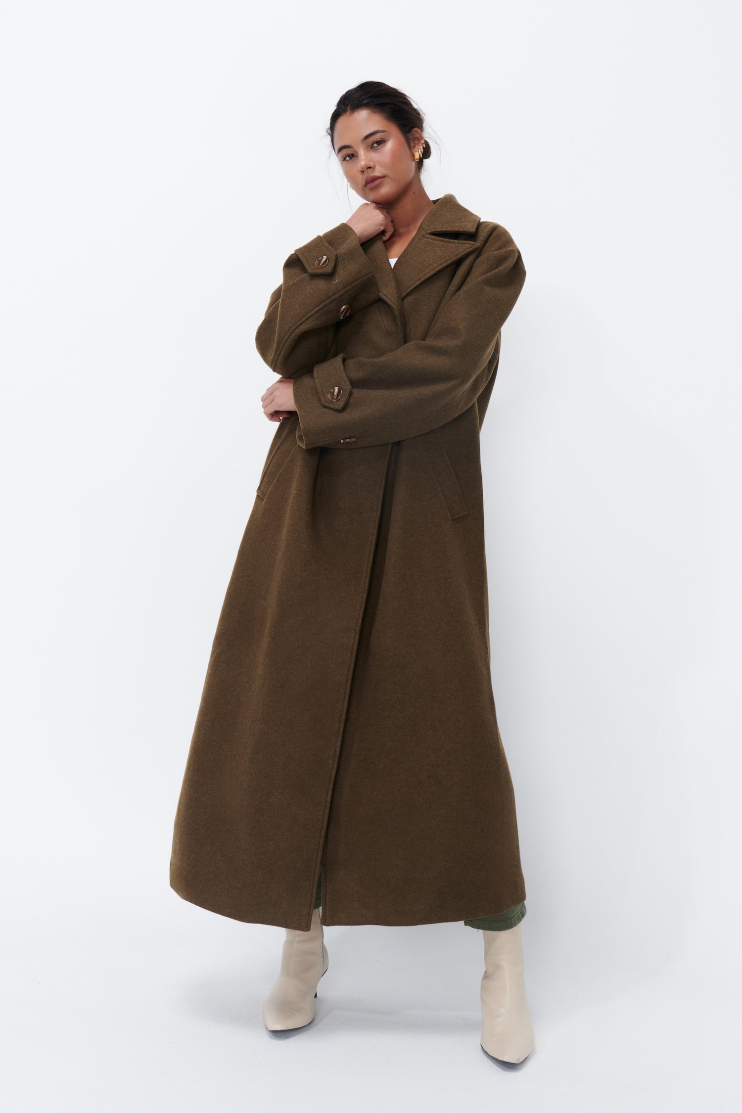 Gwyneth Coat - Khaki - Kireina Australia