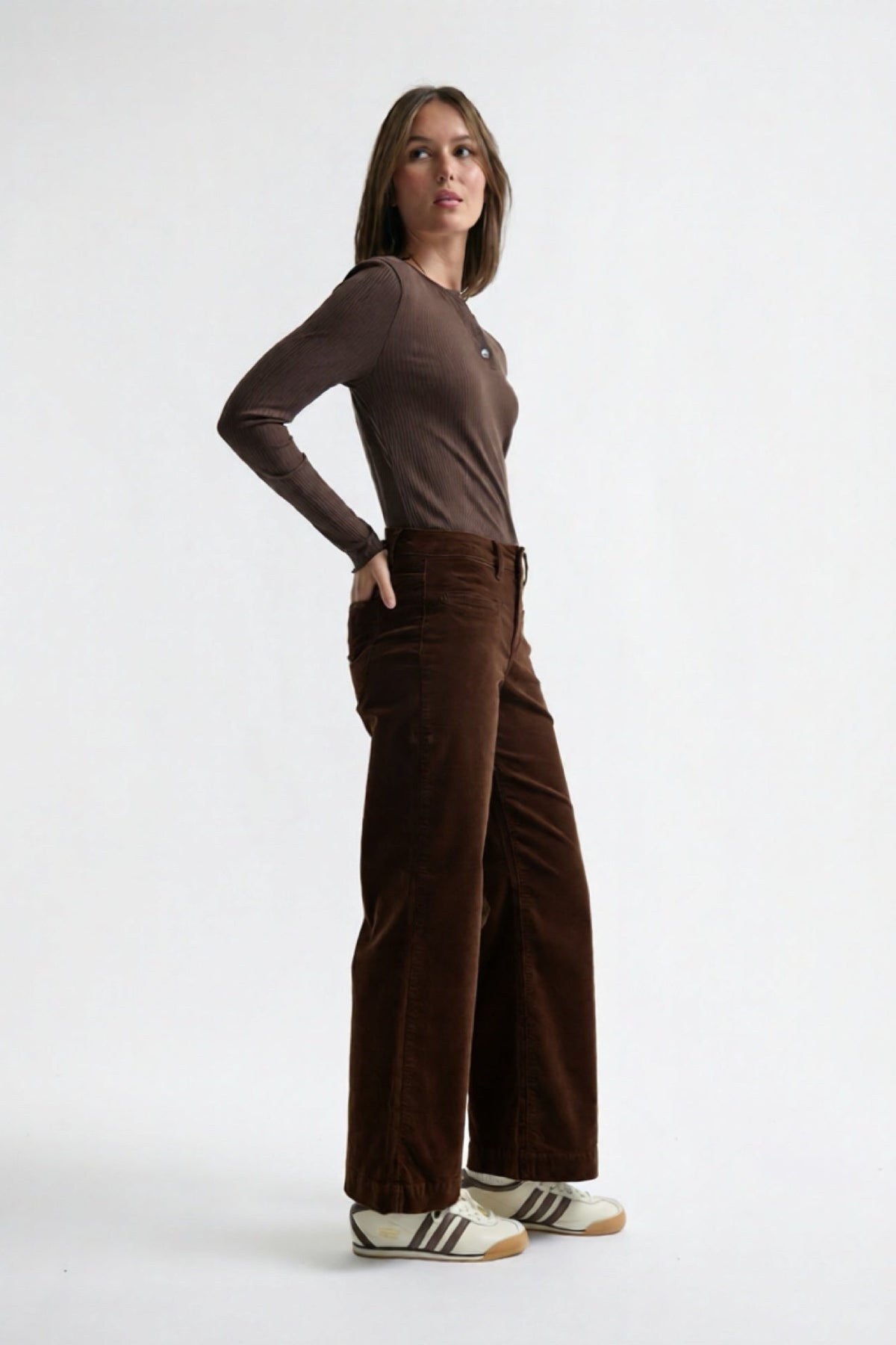 Freya Velvet Jean - Chocolate - Kireina Australia