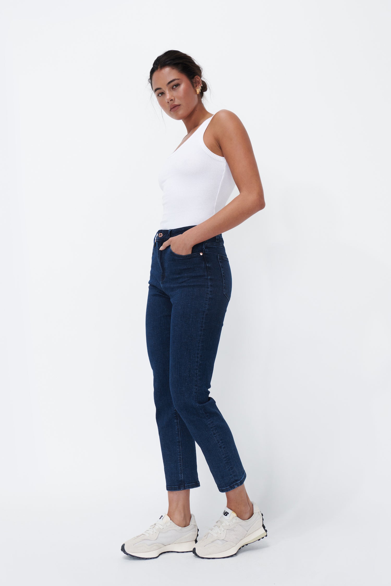 Rose Jean - Cropped Finished Hem | Mid West Blue - Kireina Australia