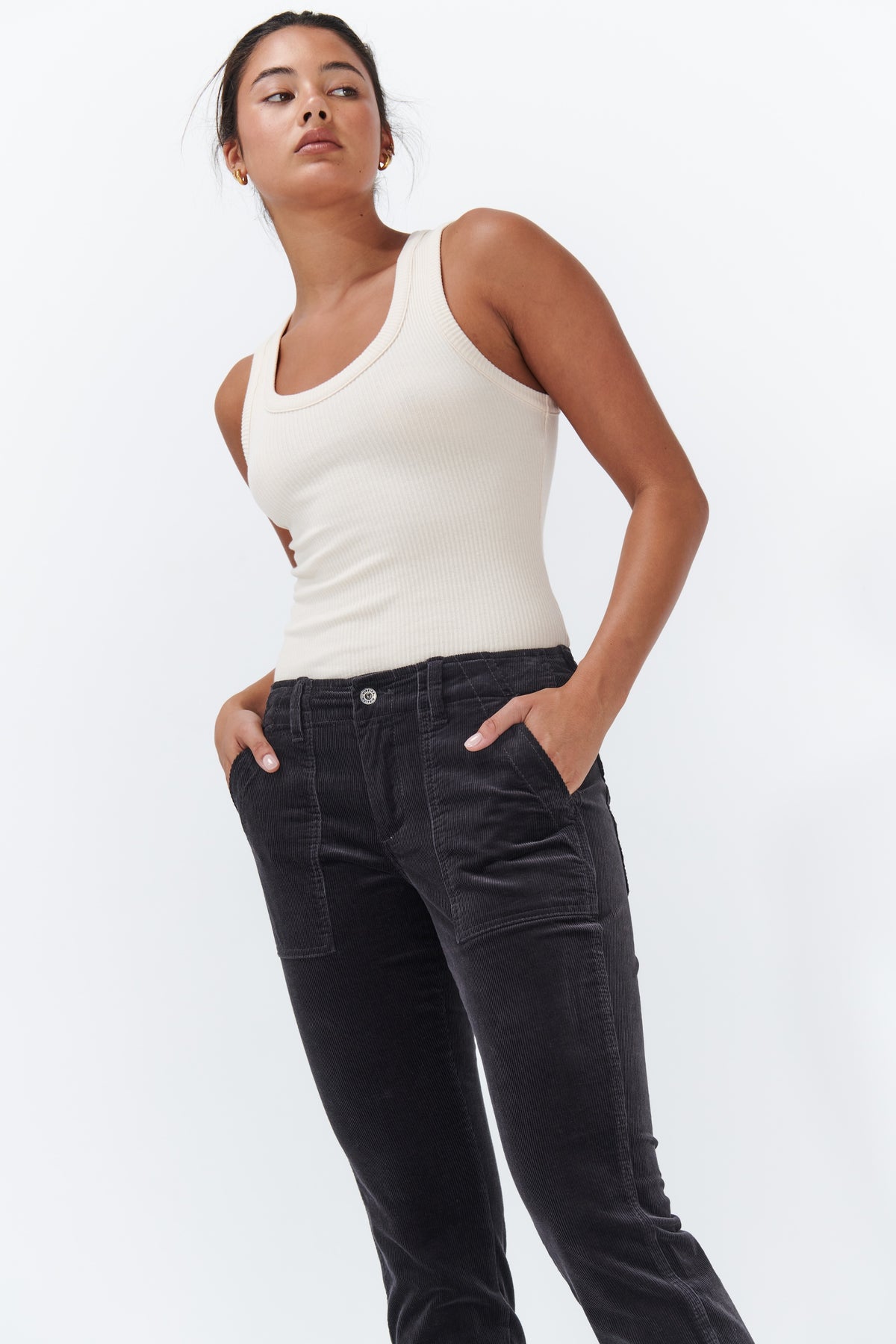 Soho Cord - Cropped | Grey - Kireina Australia