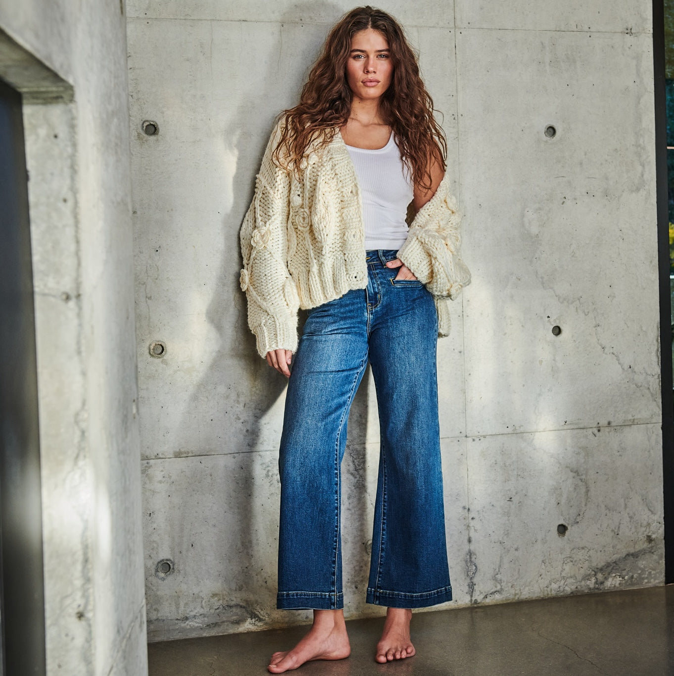 Wide Leg Denim Jeans