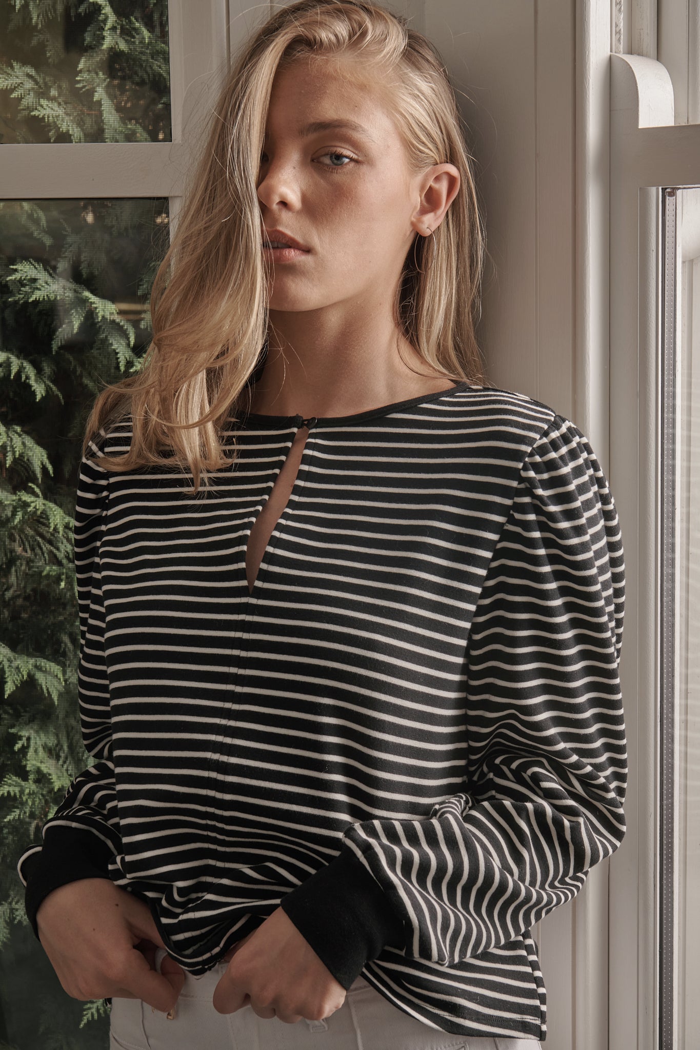 Amelia Top in Ivory & Black Amelia Top in Ivory & Black