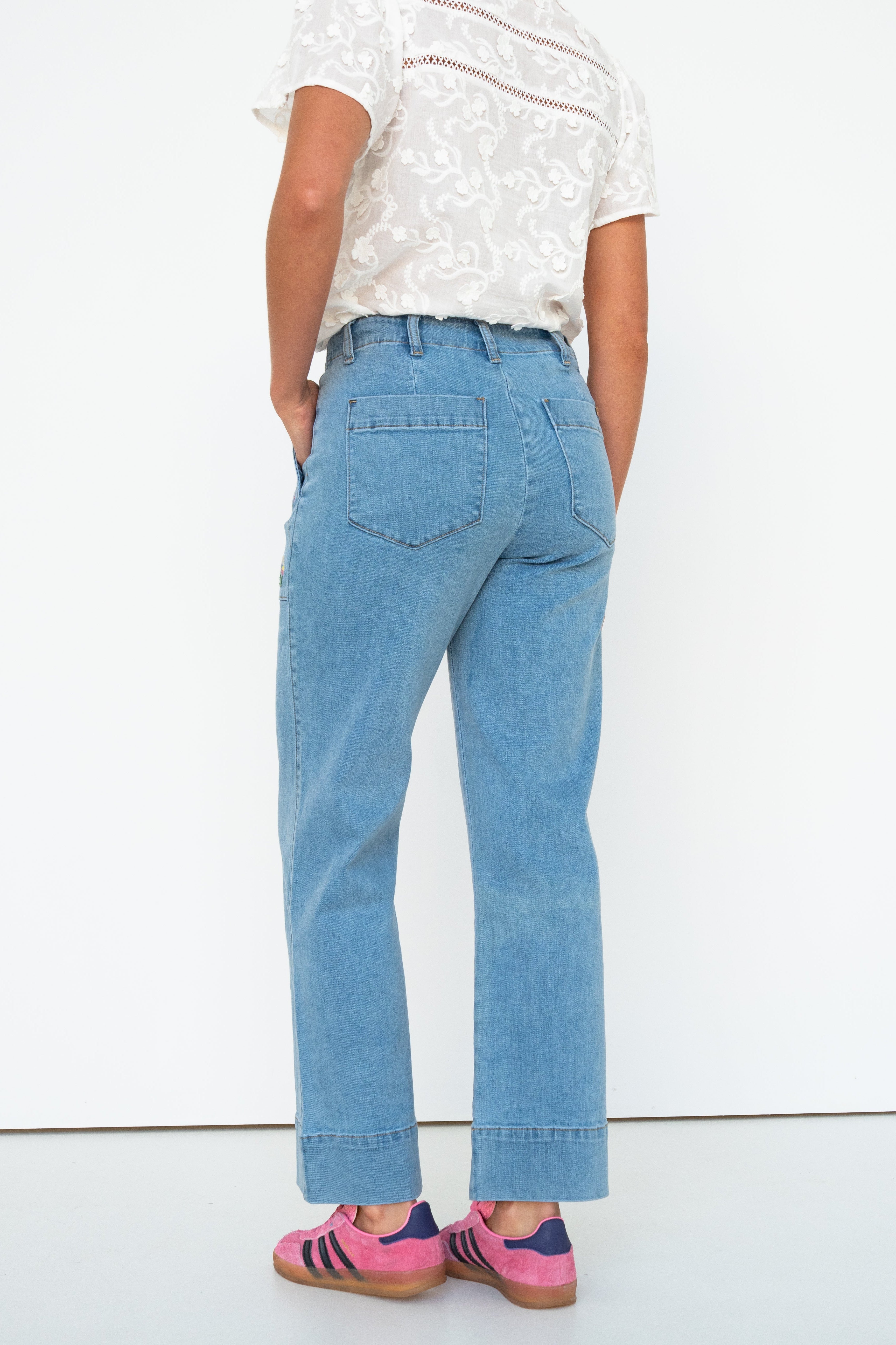 Celeste Pant | Floral - 70s Blue - Kireina Australia