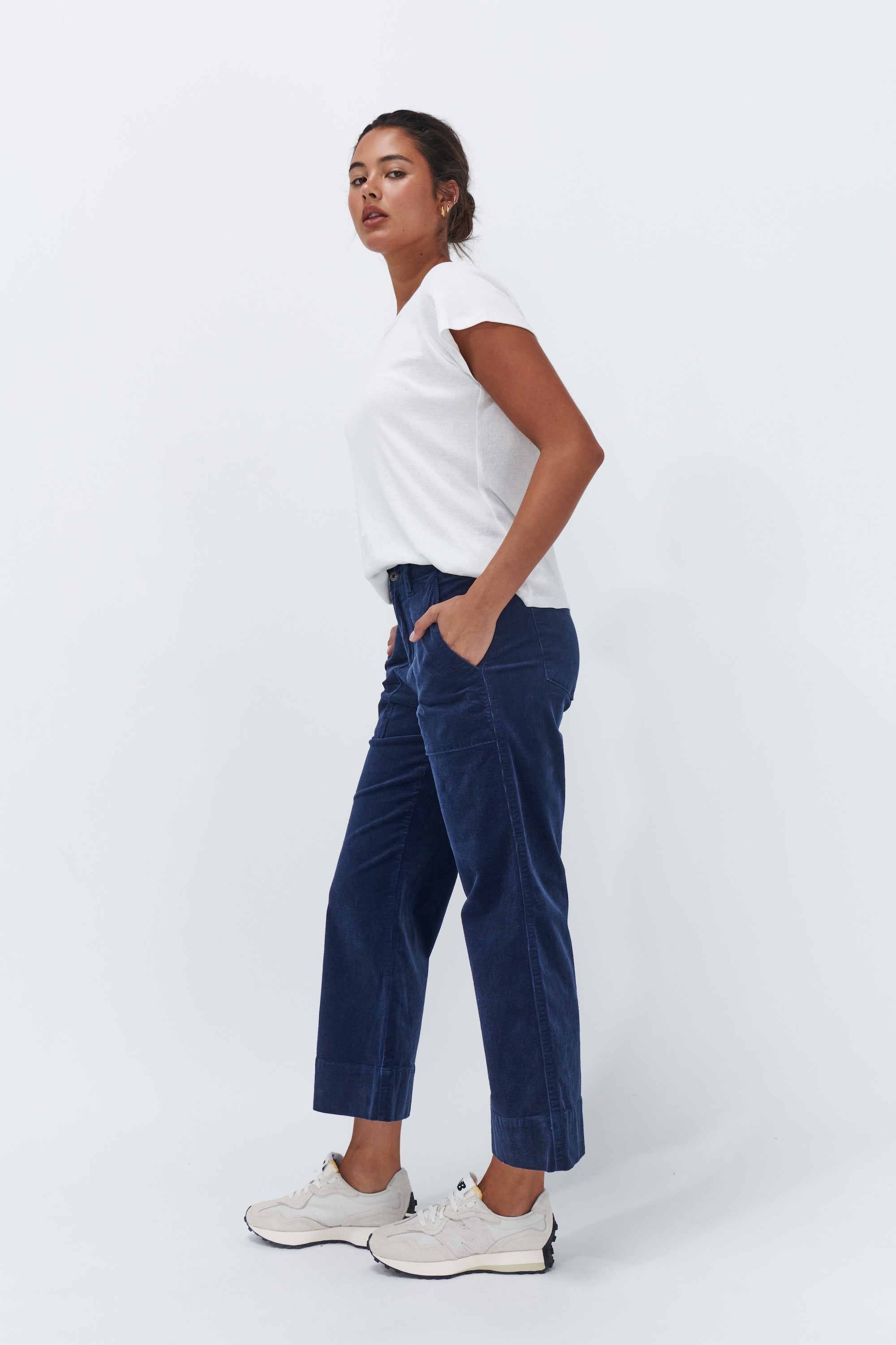 Celeste Cord Pant - Imperial Blue - Kireina Australia