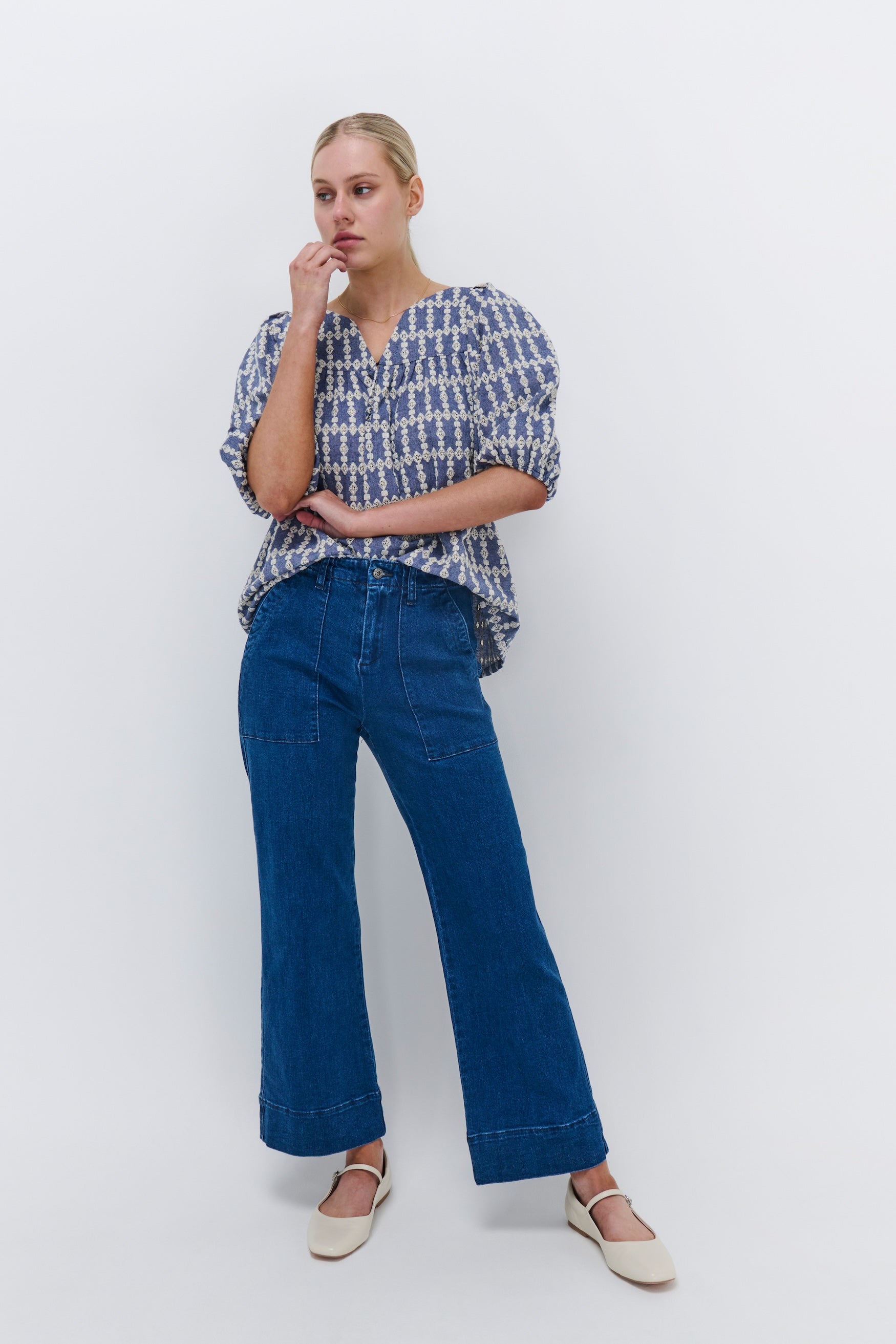 Celeste Pant - Mid West Blue