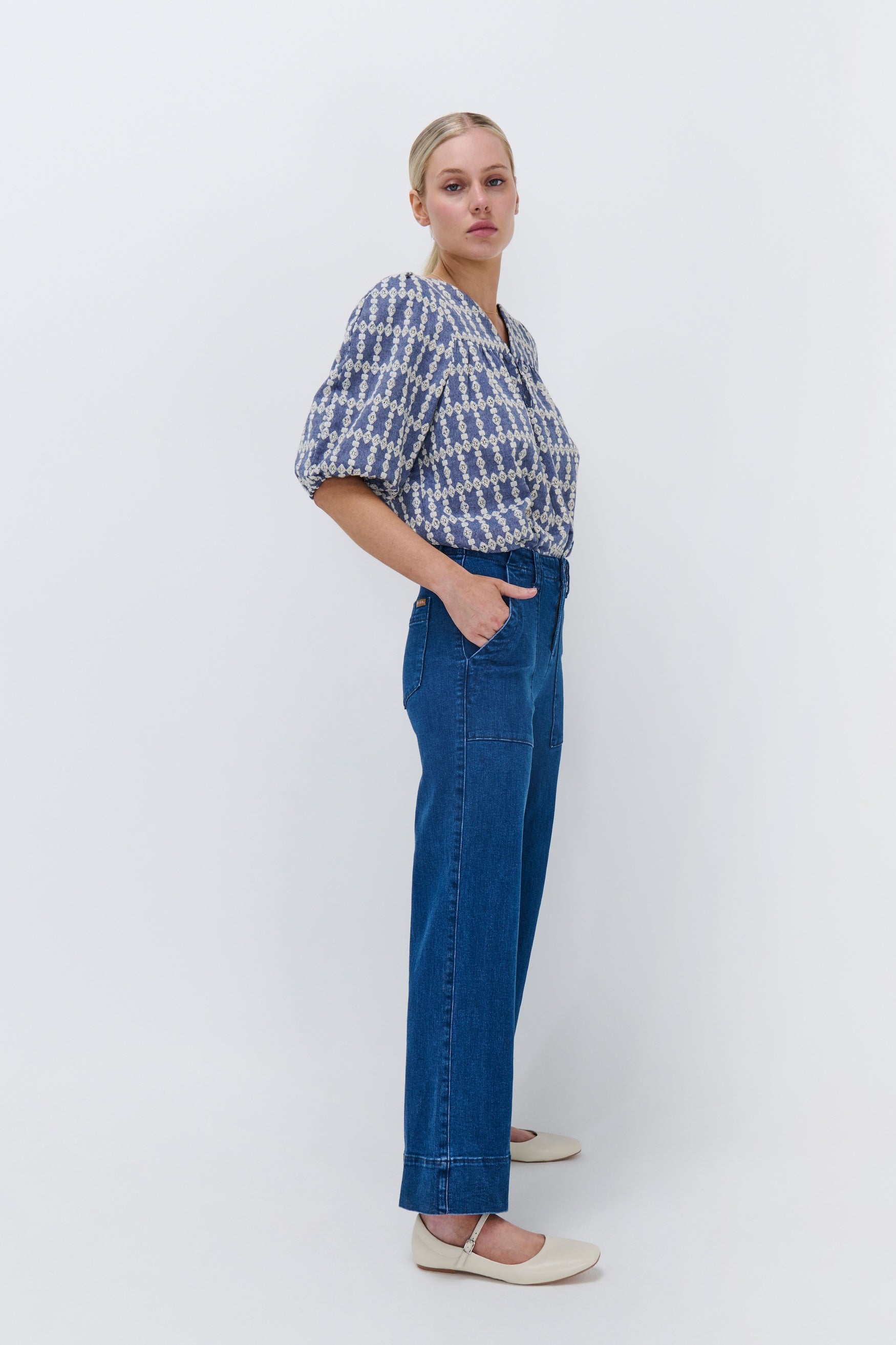 Celeste Pant - Mid West Blue