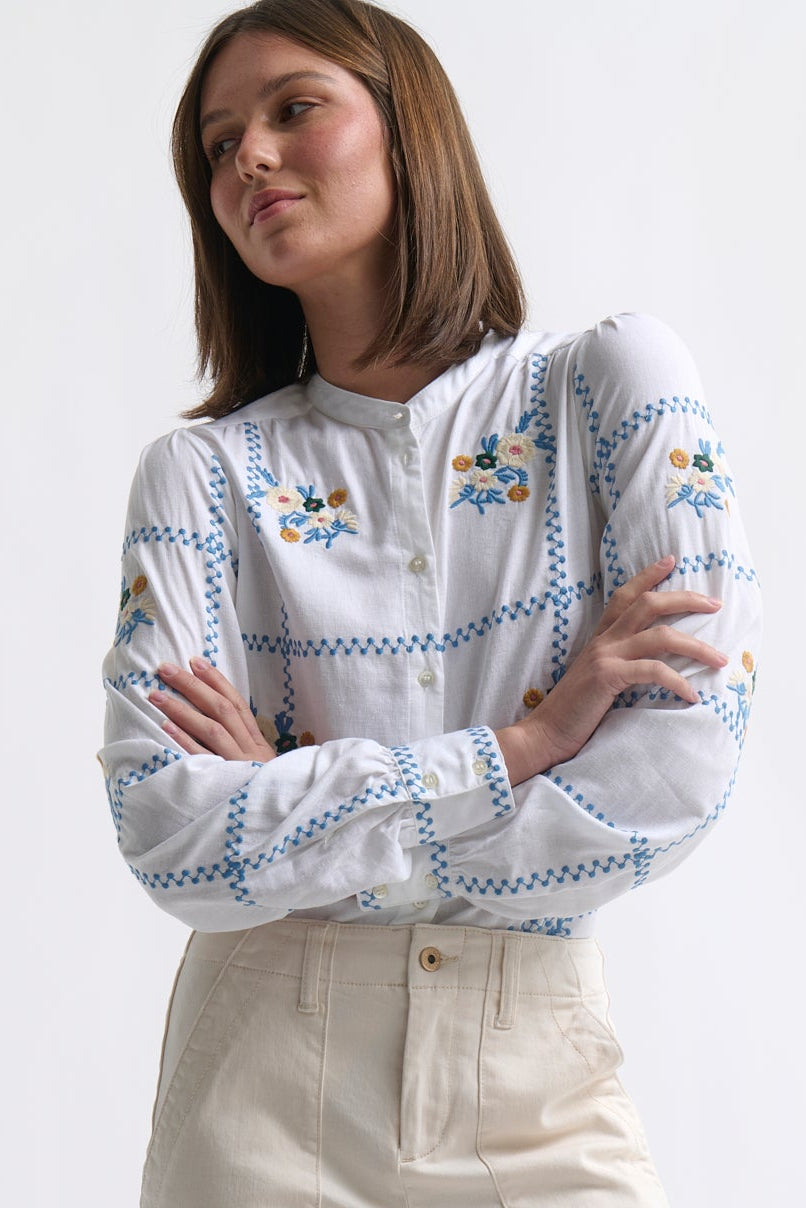 Carol Shirt - Coconut White - Kireina Australia