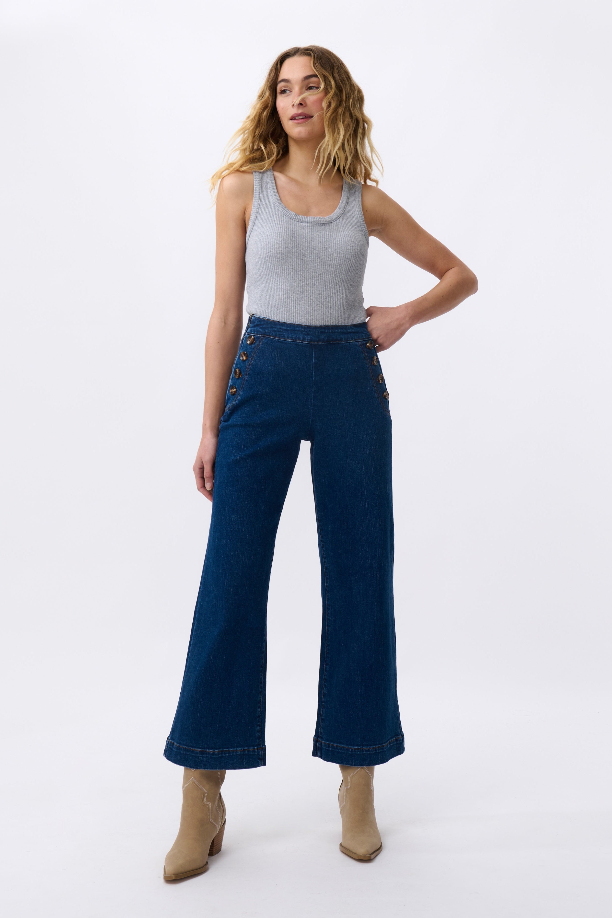 Freya Sailor Jean - Mid West Blue