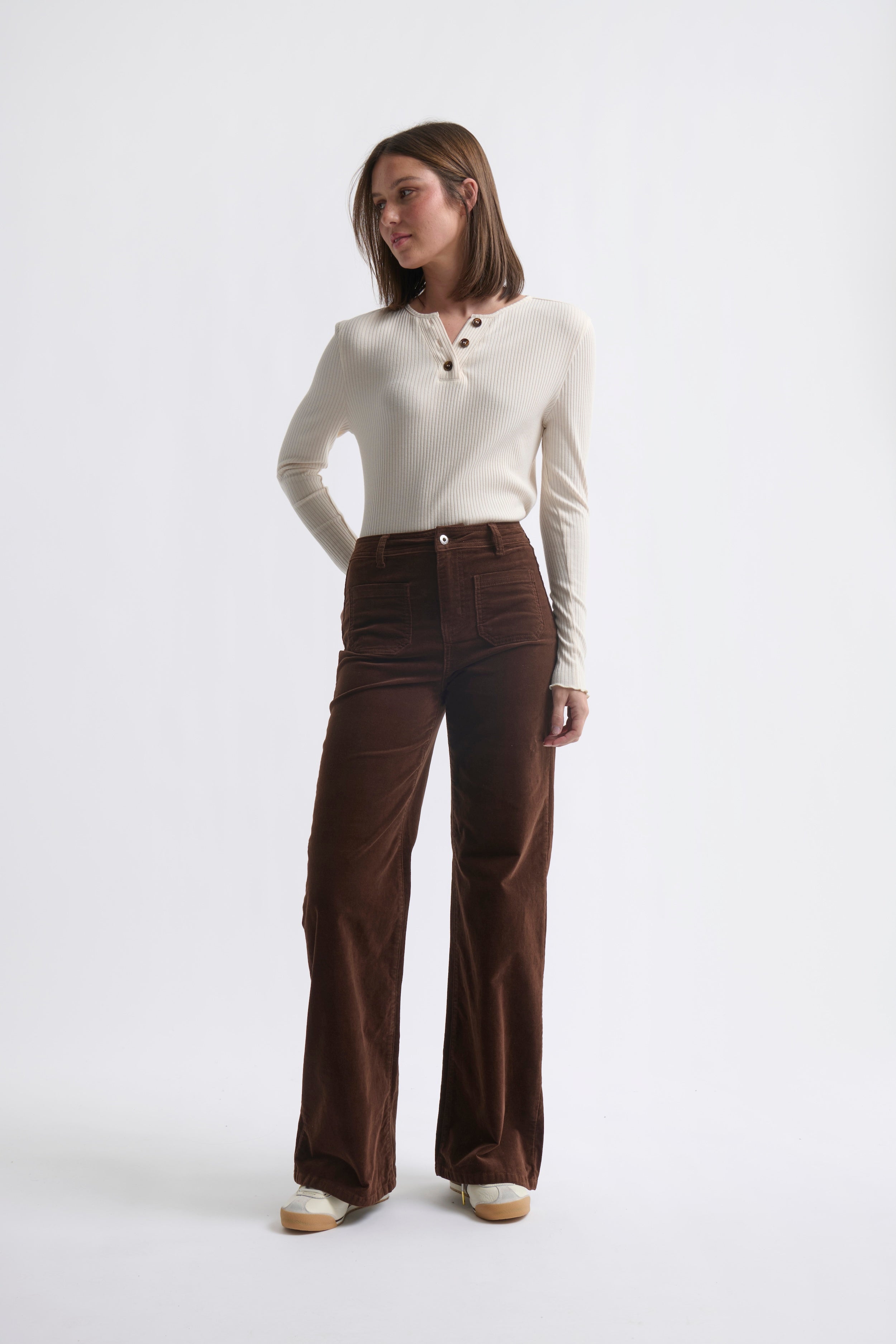 Harper Velvet Jean - Chocolate - Kireina Australia