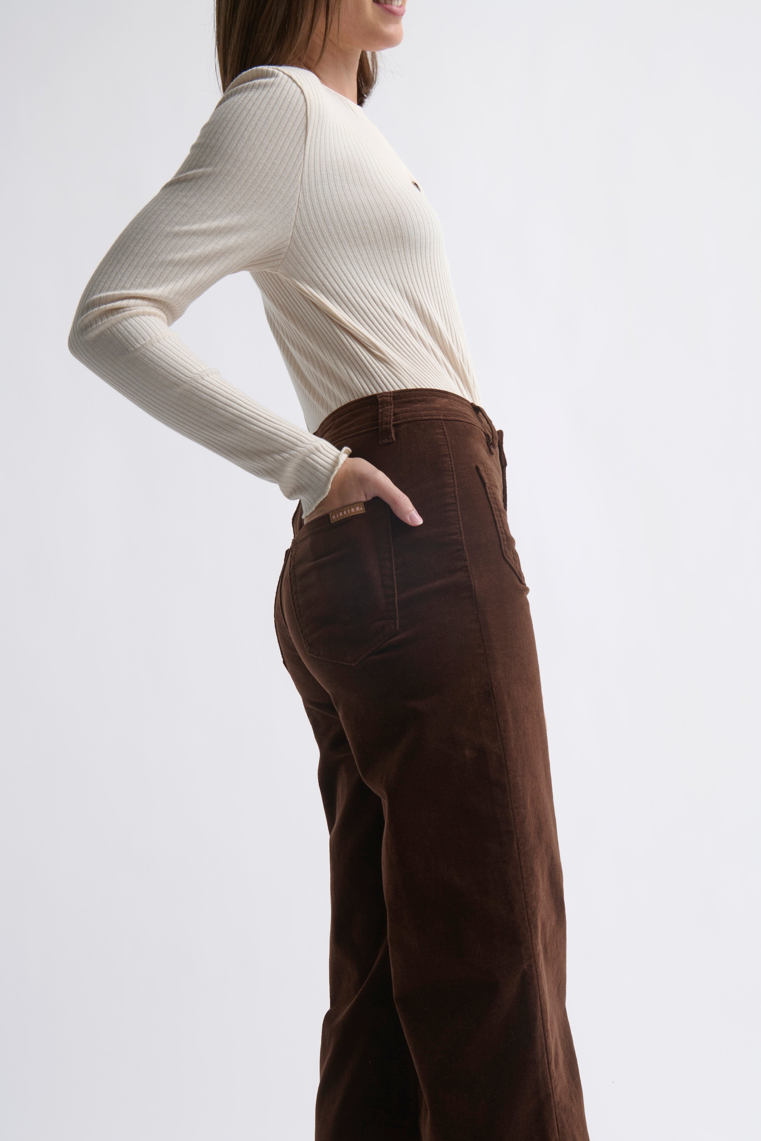 Harper Velvet Jean - Chocolate - Kireina Australia