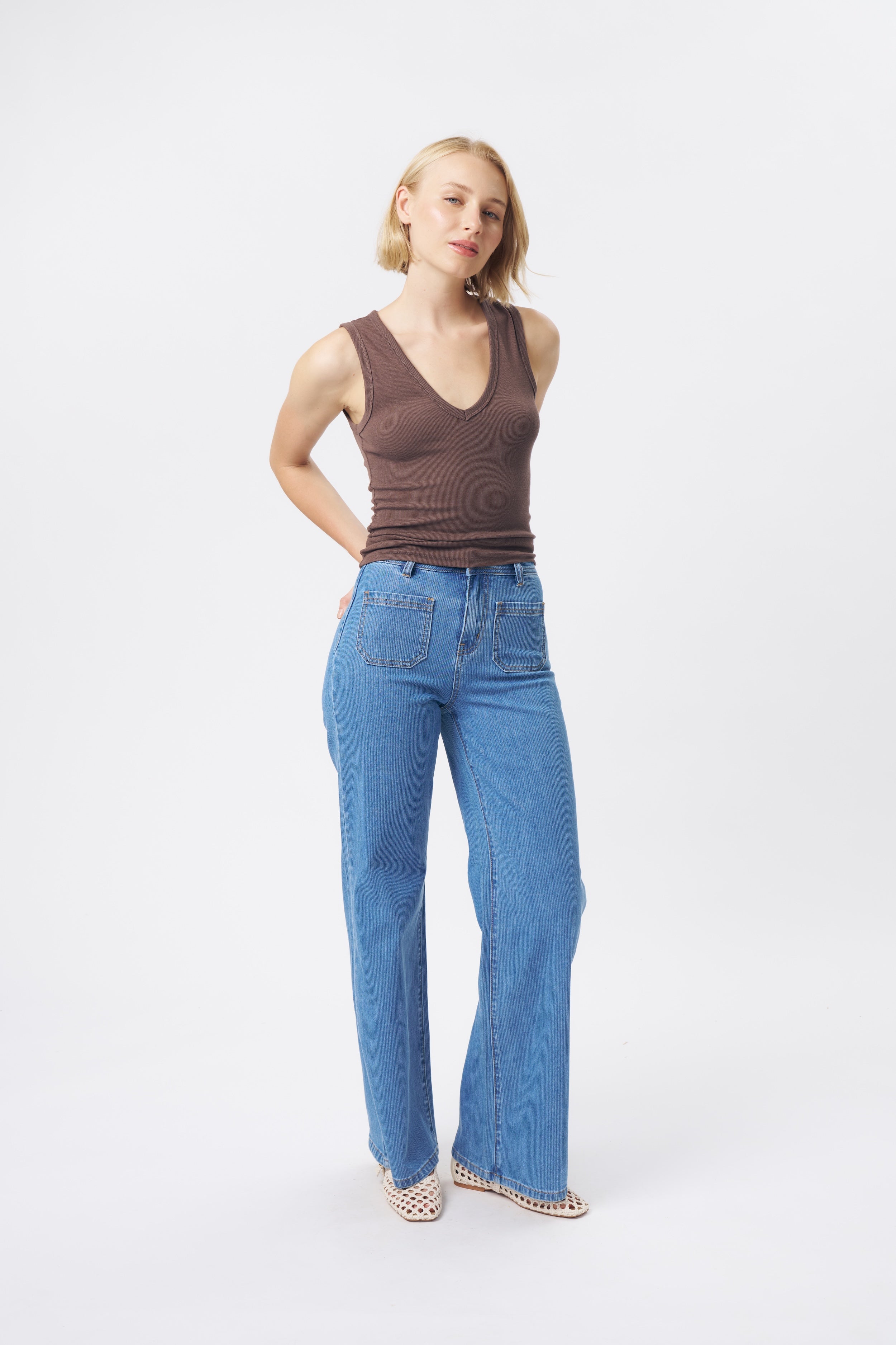 Harper Jean | Cord - Mid Blue