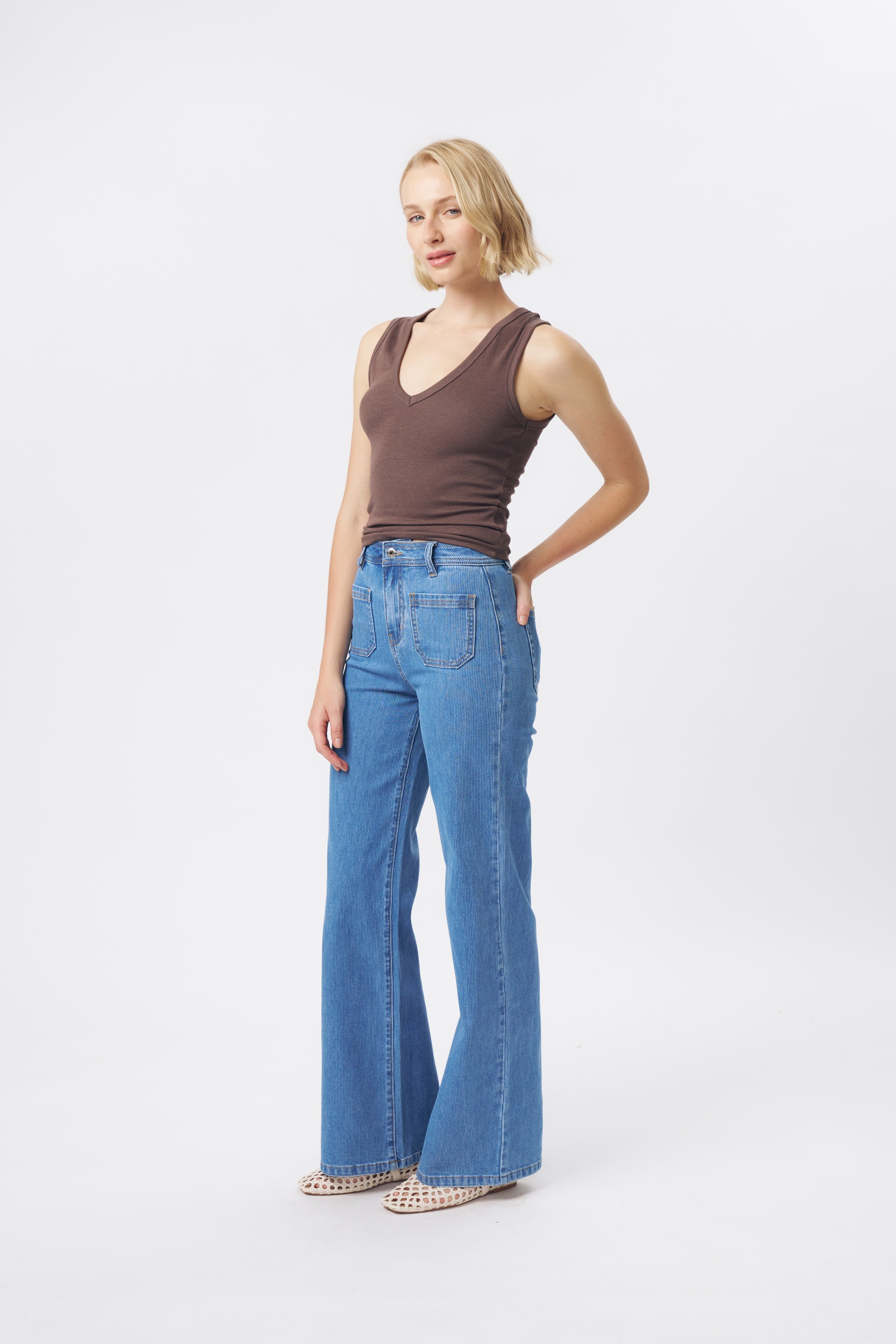 Harper Jean | Cord - Mid Blue