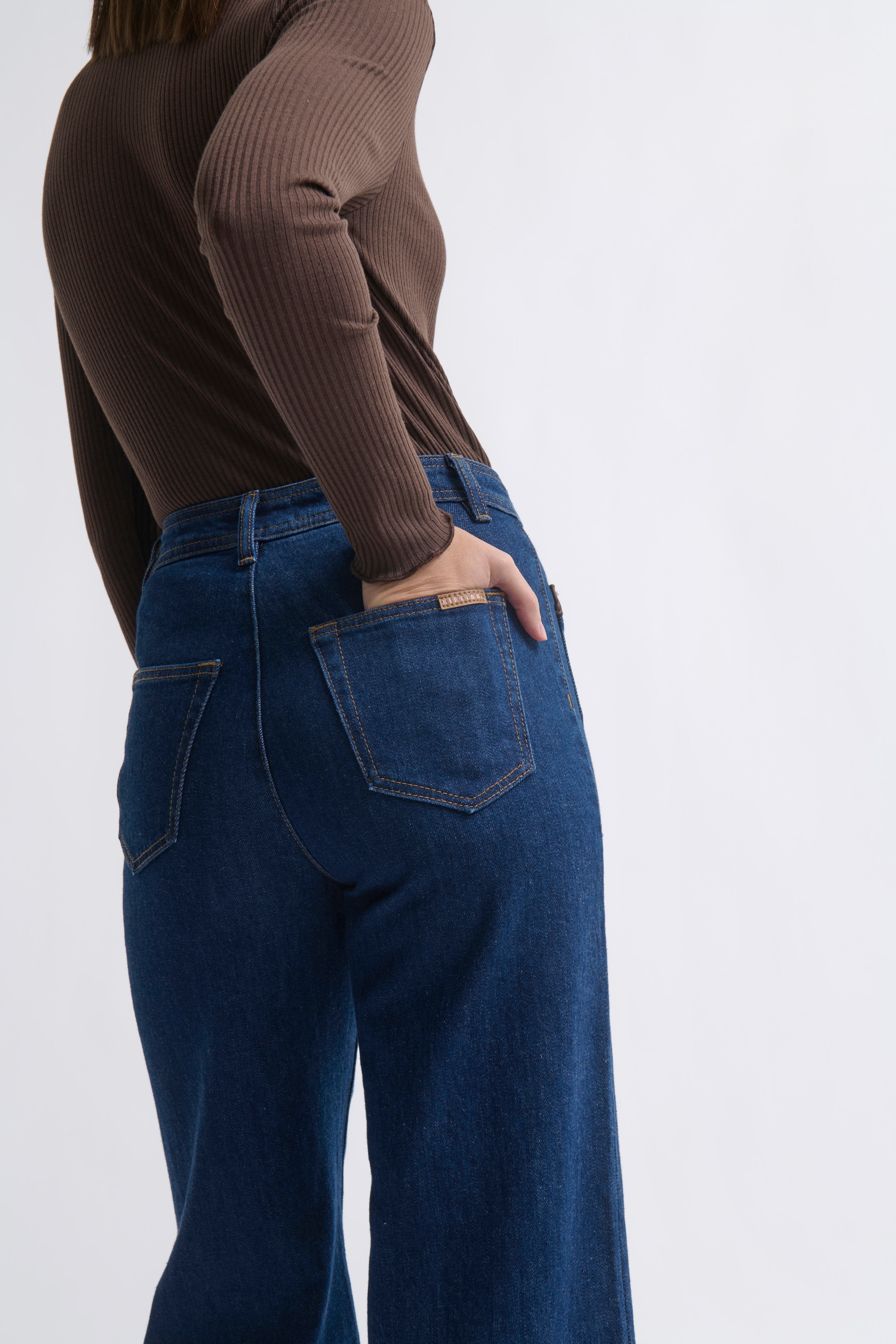 Harper Jean | Leather Pocket - Palisade Blue - Kireina Australia