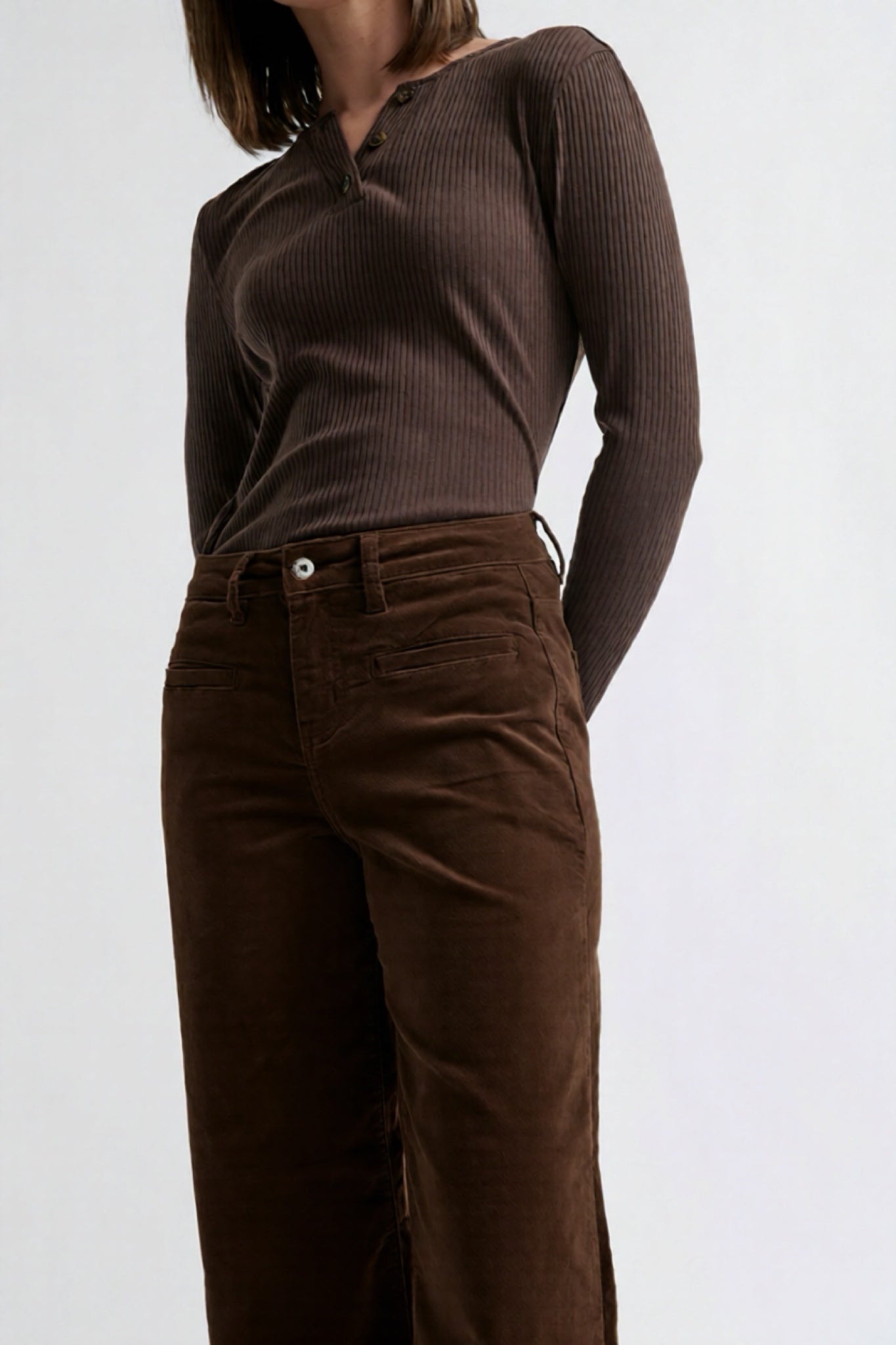 Freya Velvet Jean - Chocolate - Kireina Australia