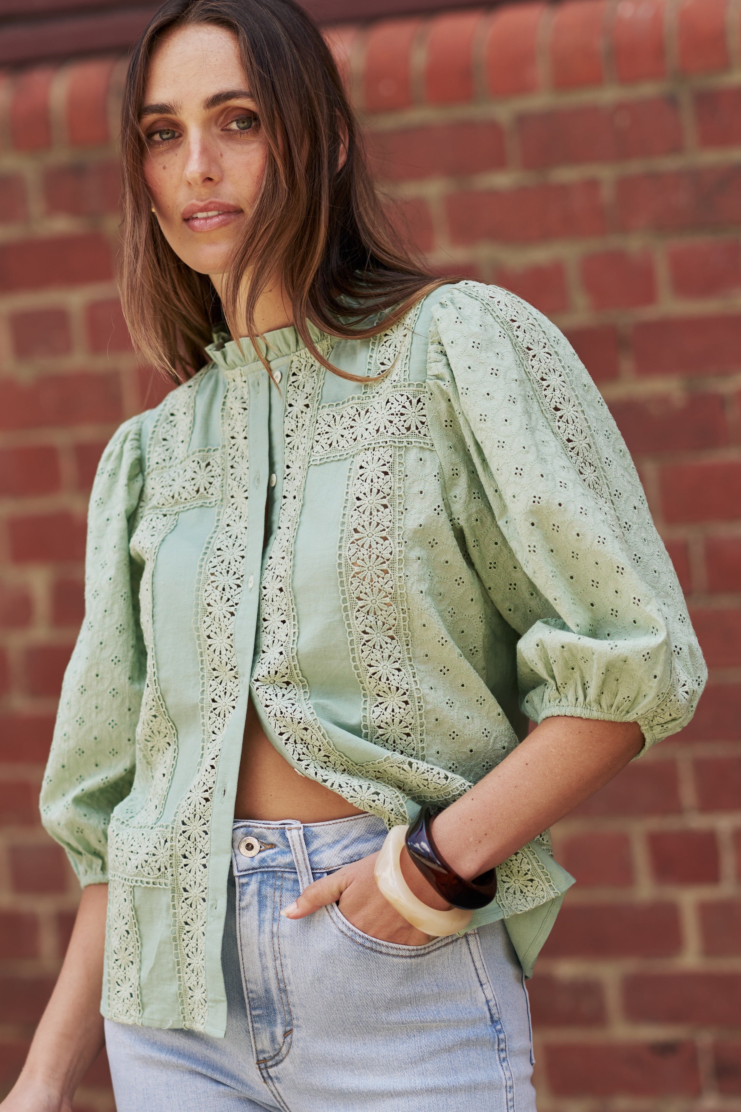 Isabella Shirt - Grape Green