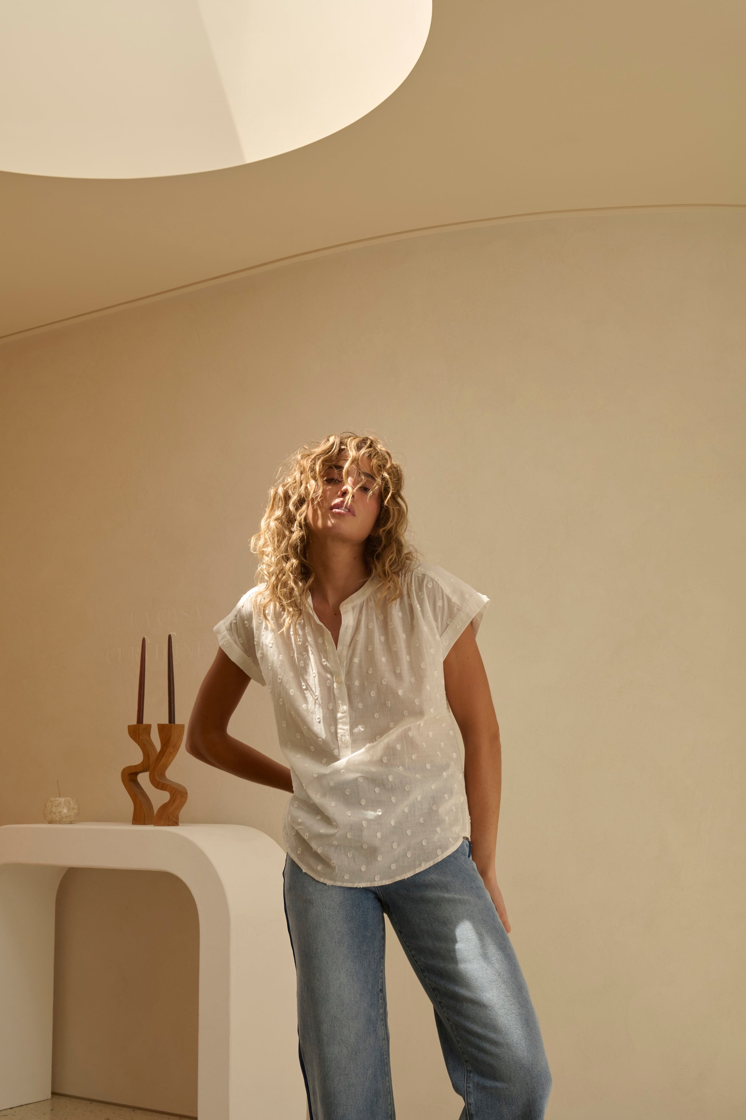 Ashley Shirt - White Dots