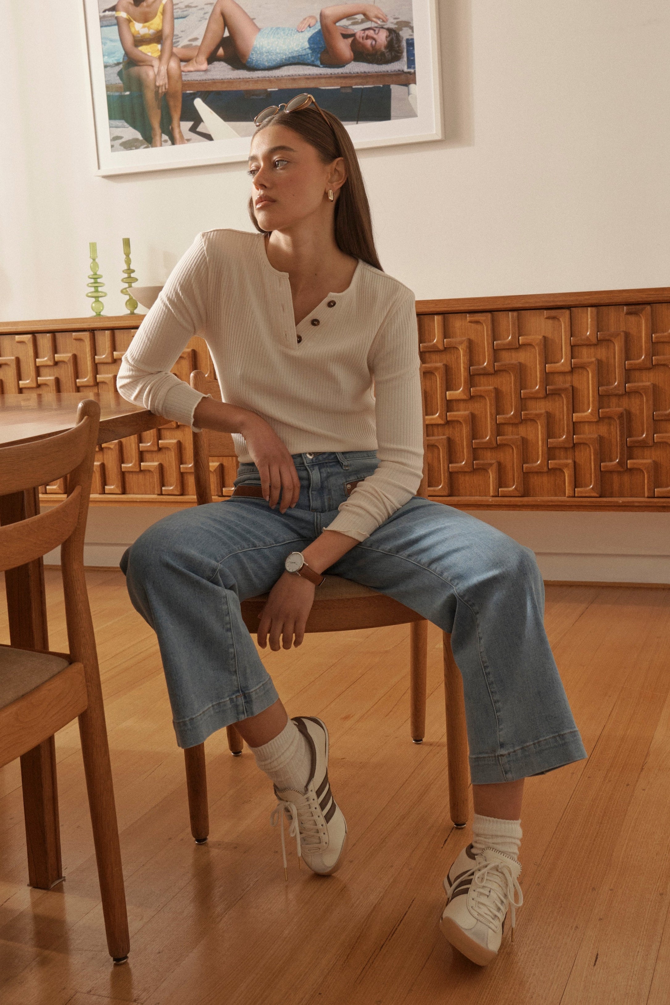 Freya Jean | Leather Pocket - 70s Blue