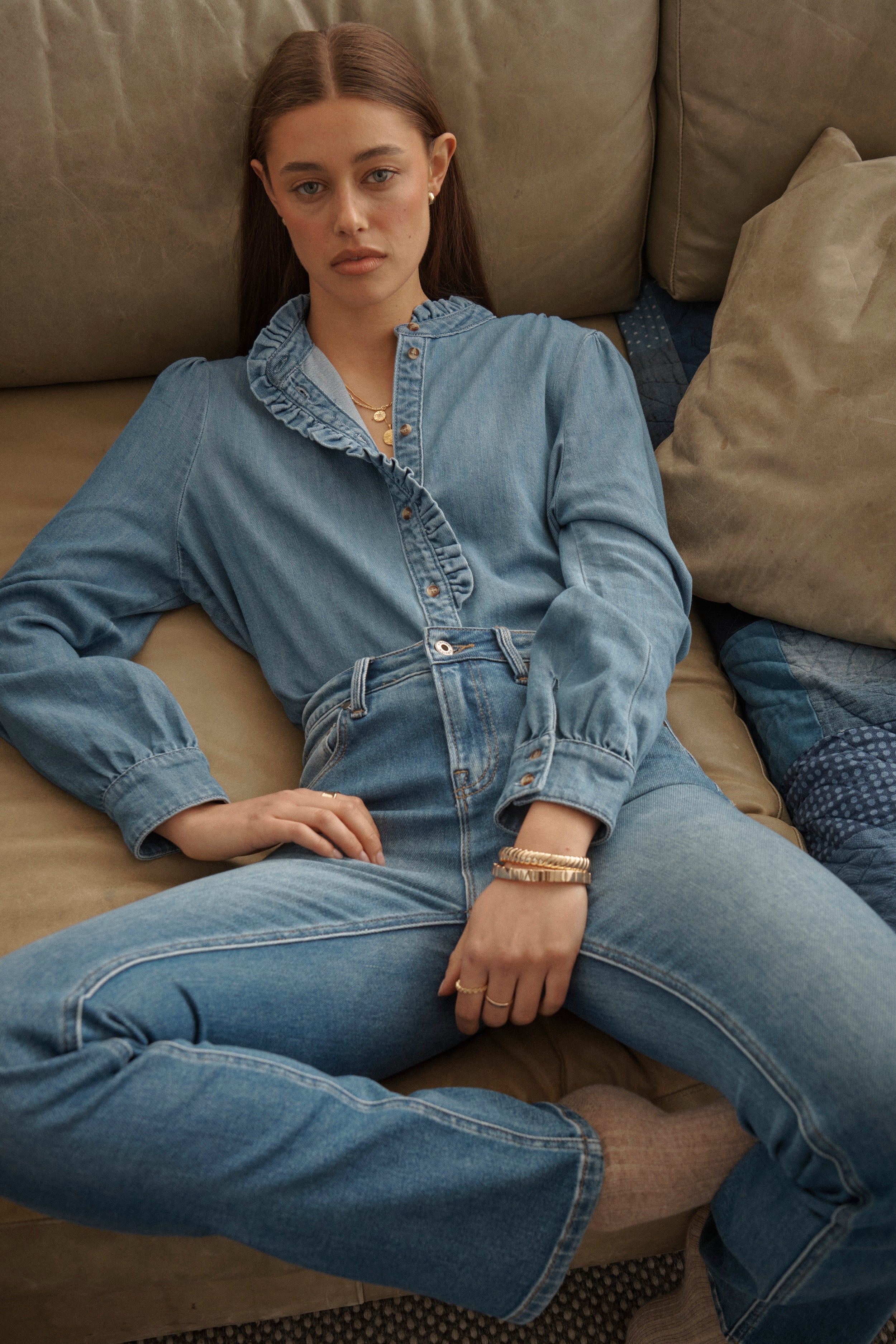 Yolanda Shirt - Hermosa Blue - Kireina Australia