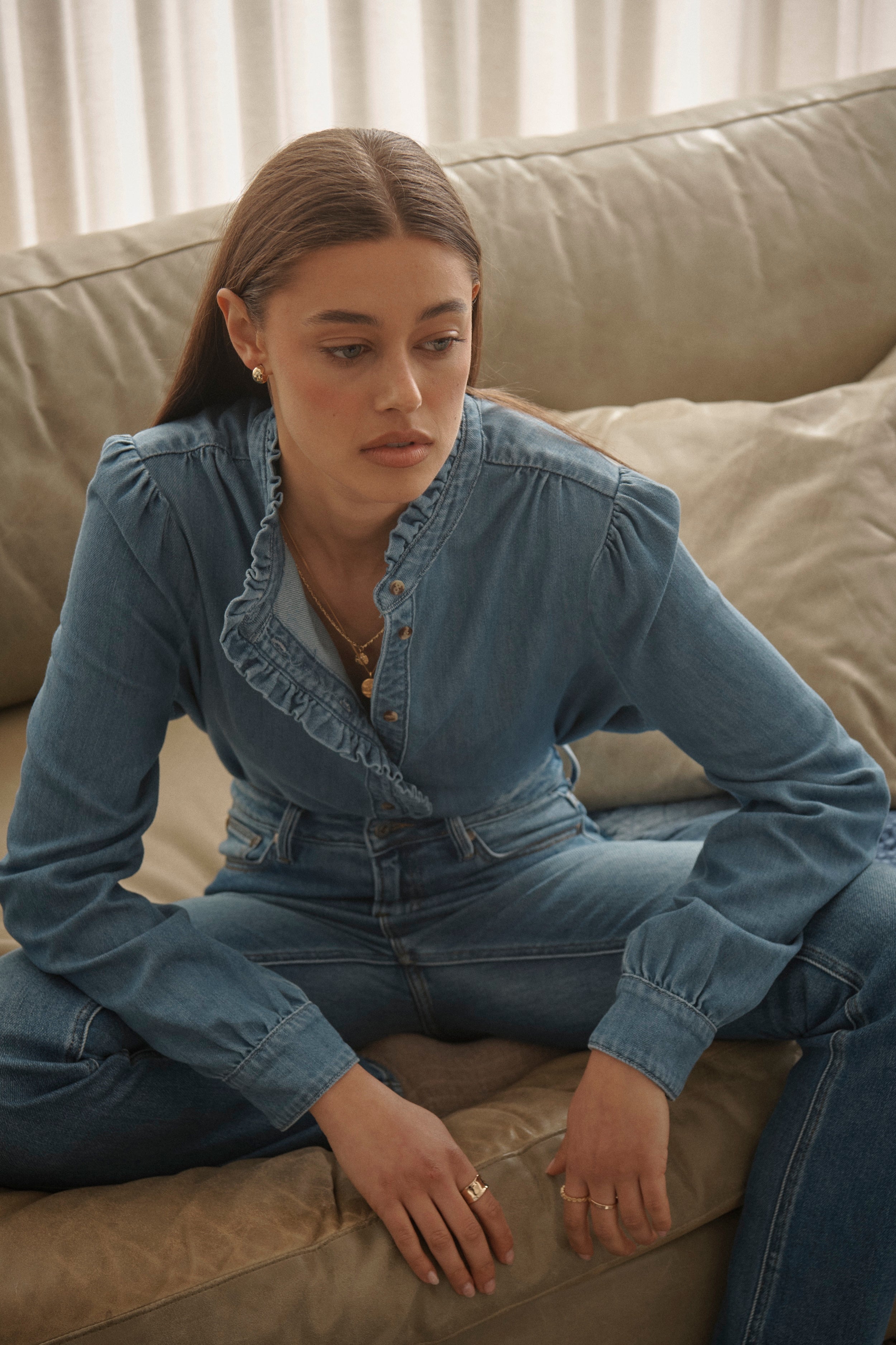 Yolanda Shirt - Hermosa Blue - Kireina Australia