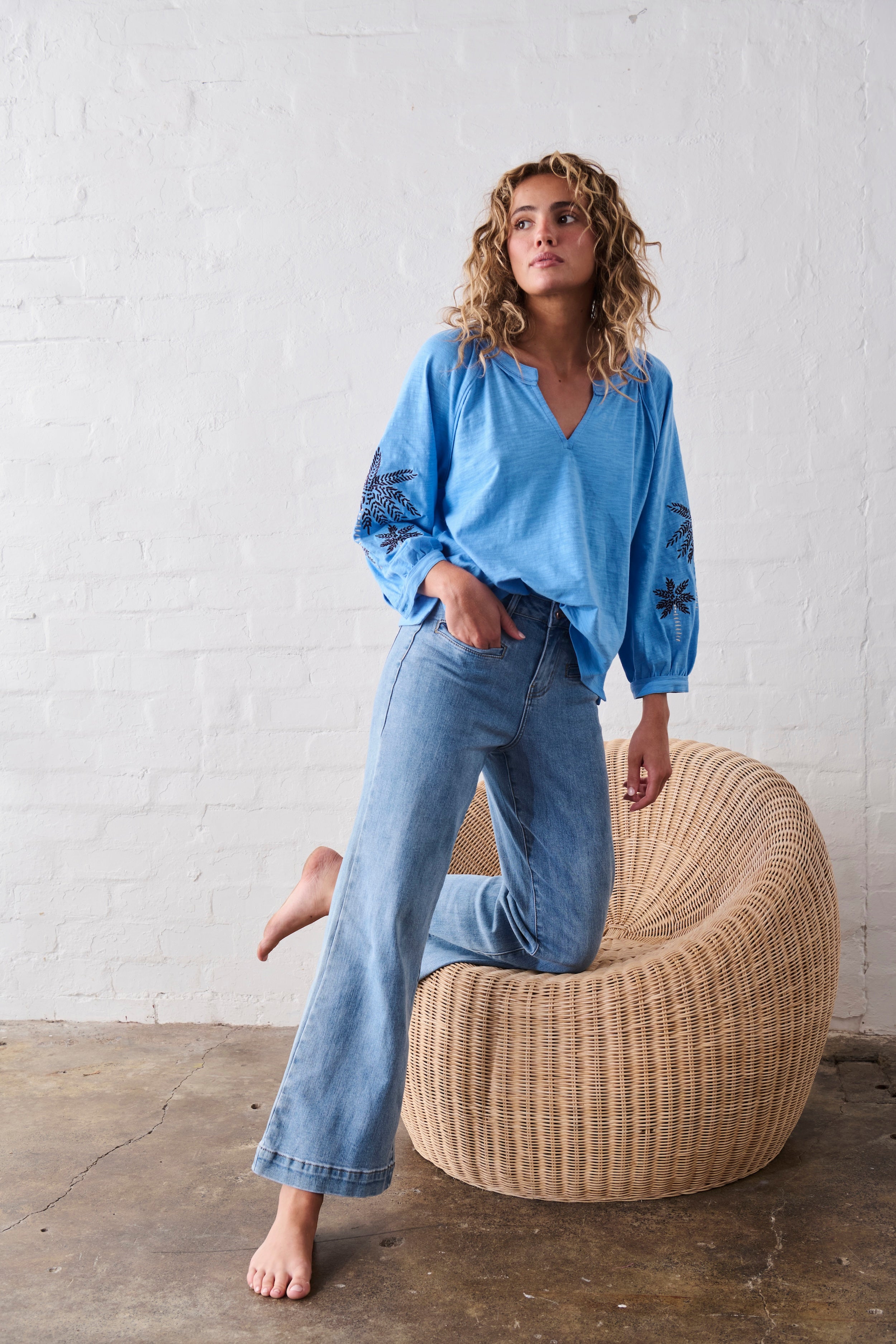 Kimberley Top - Sky Blue - Kireina Australia