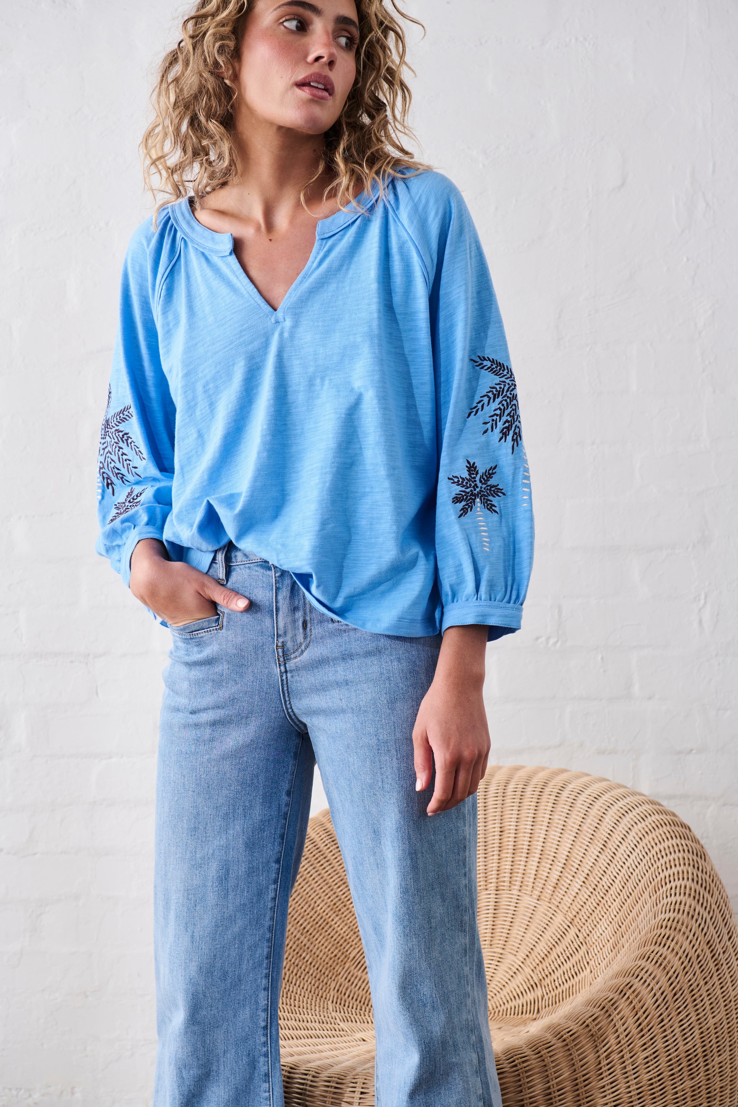 Kimberley Top - Sky Blue
