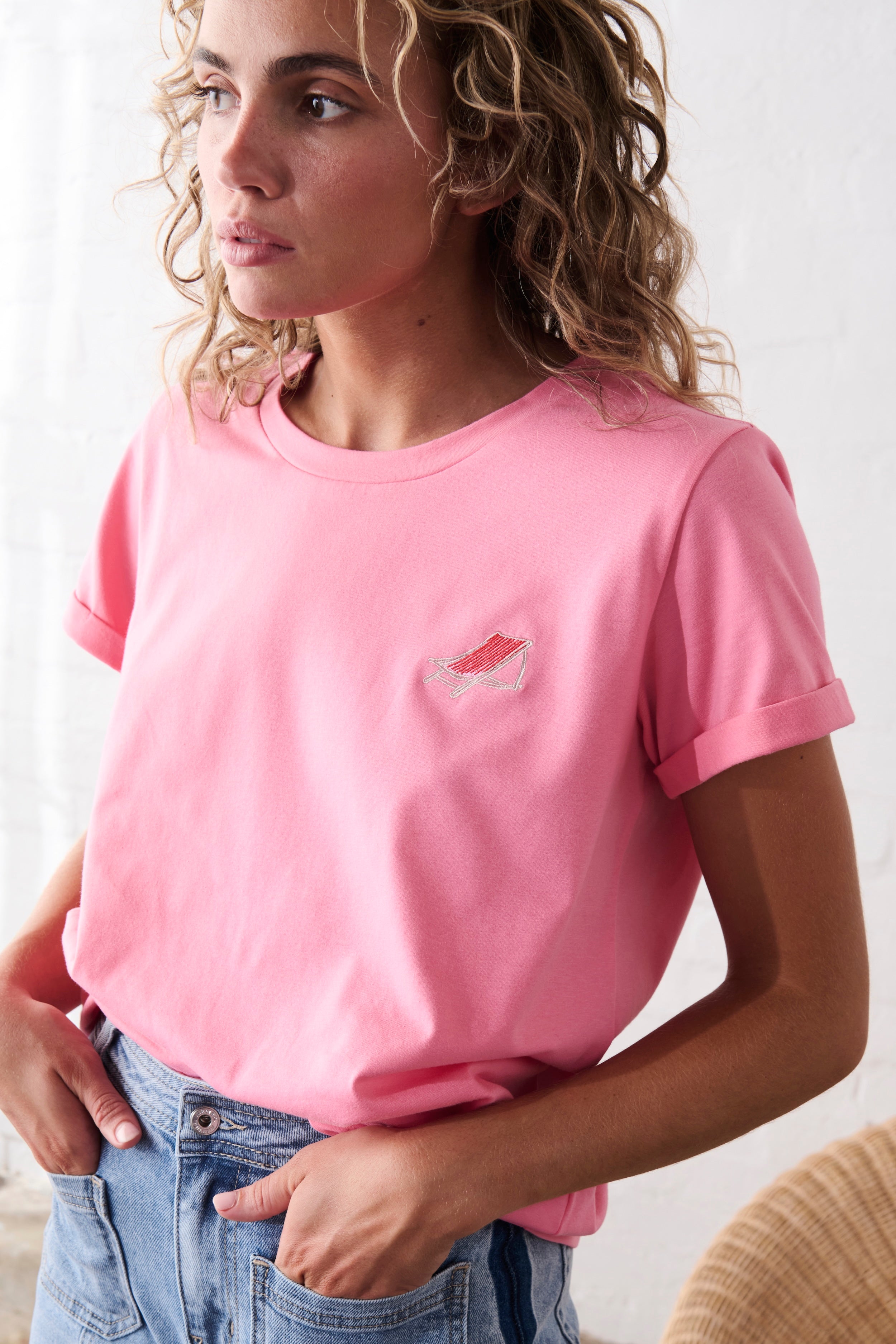 Olivia Tee | Sun Lounge - Soft Pink
