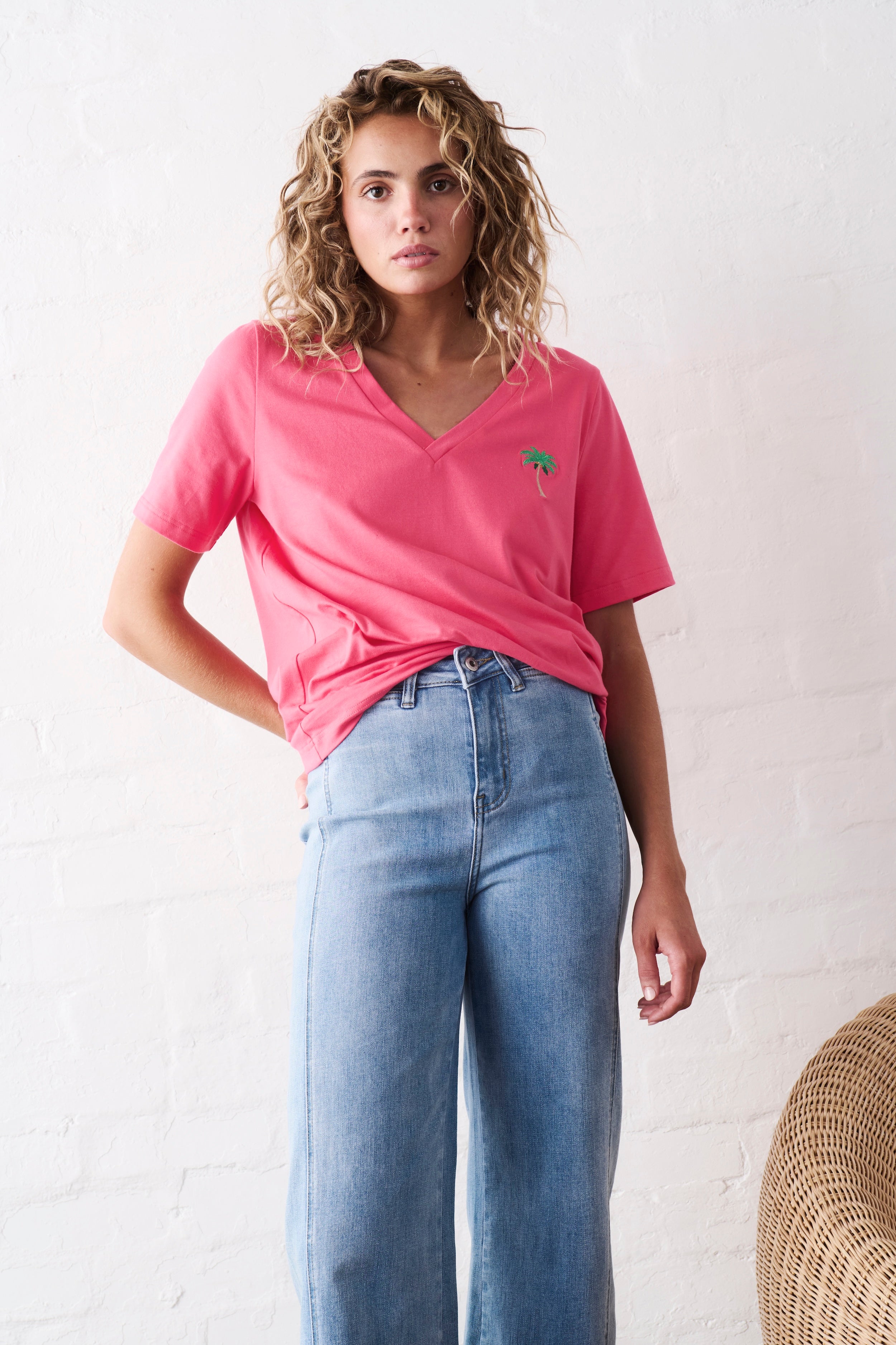 Victoria Tee | Palm Tree - Pink
