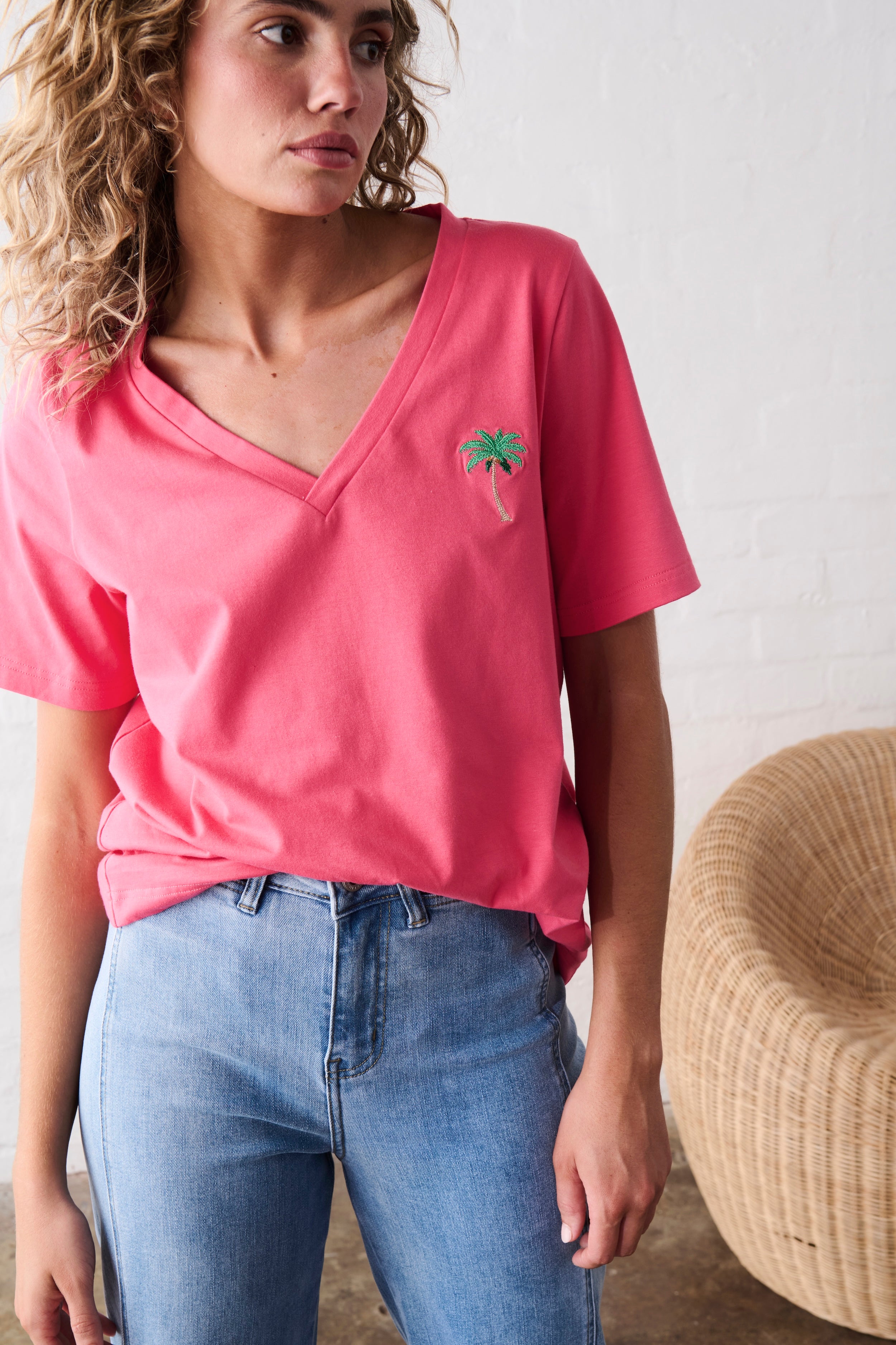 Victoria Tee | Palm Tree - Pink