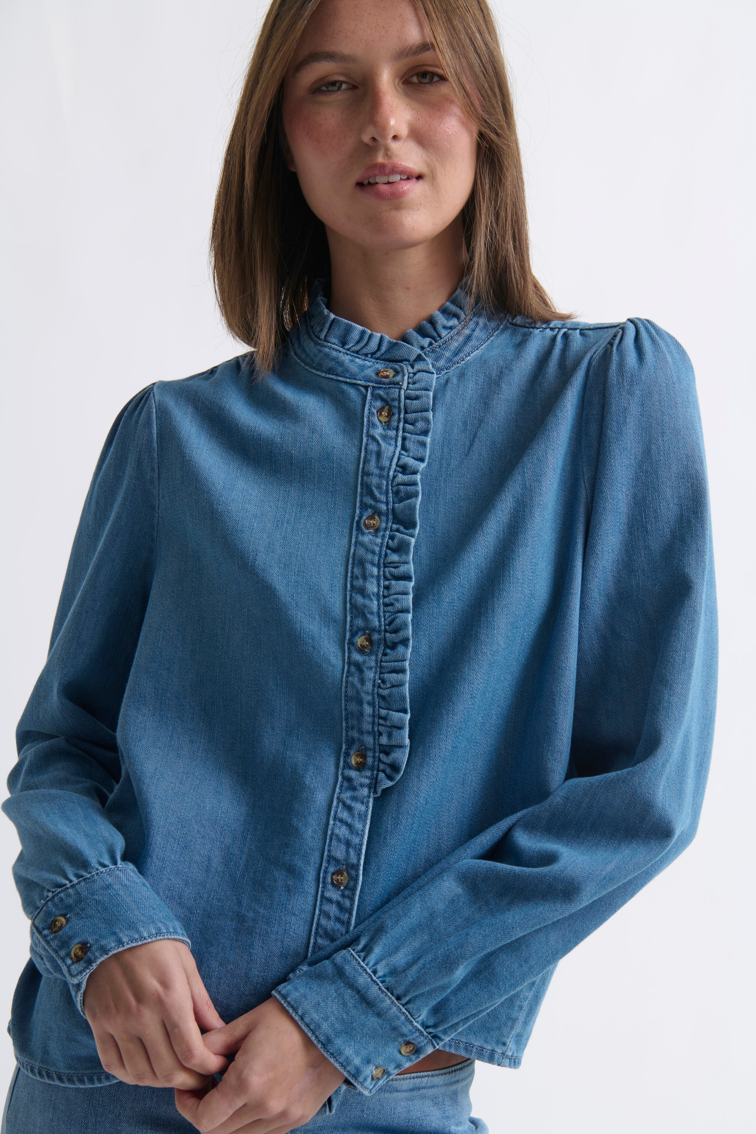 Yolanda Shirt - Hermosa Blue - Kireina Australia
