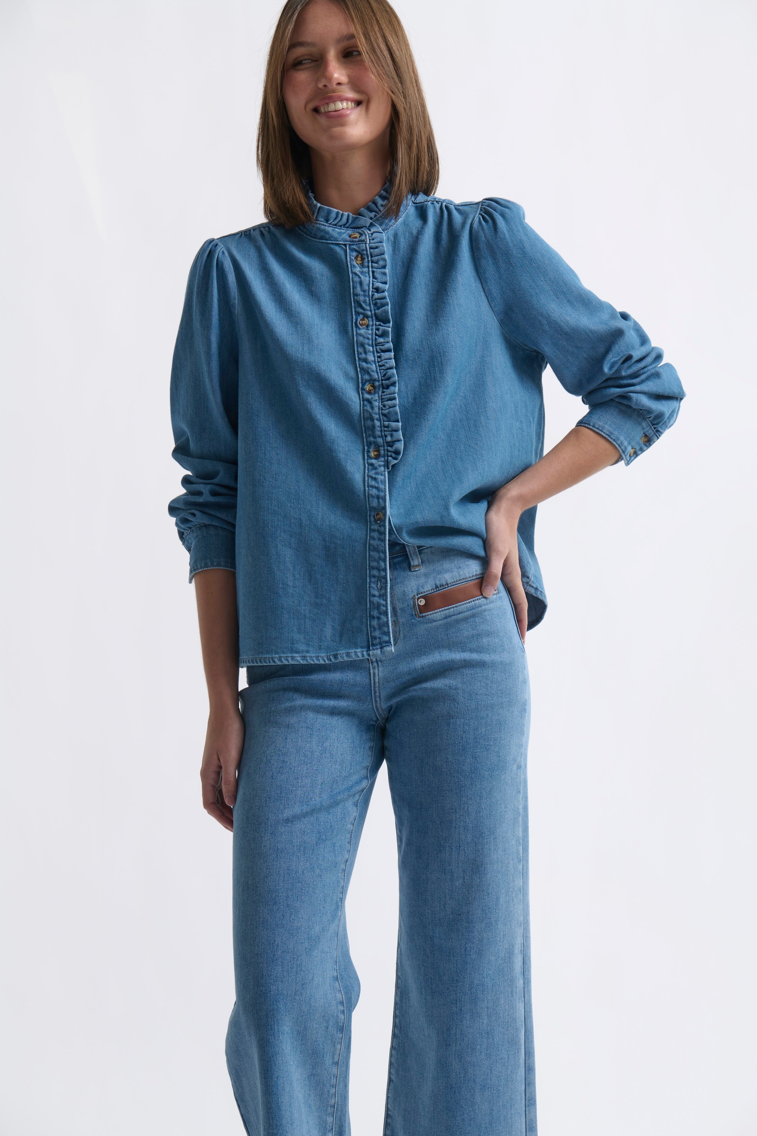 Yolanda Shirt - Hermosa Blue - Kireina Australia