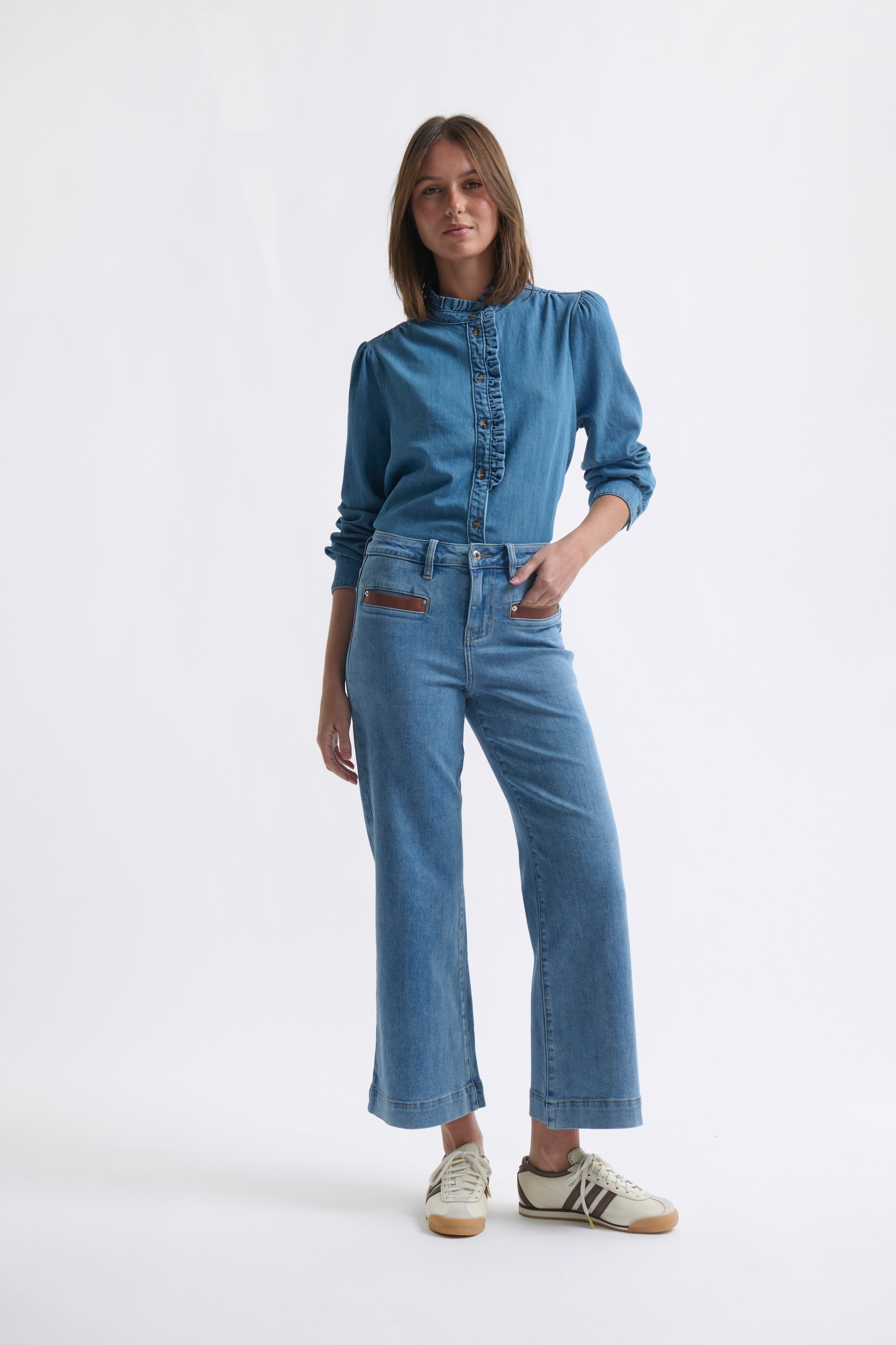 Freya Jean | Leather Pocket - 70s Blue - Kireina Australia