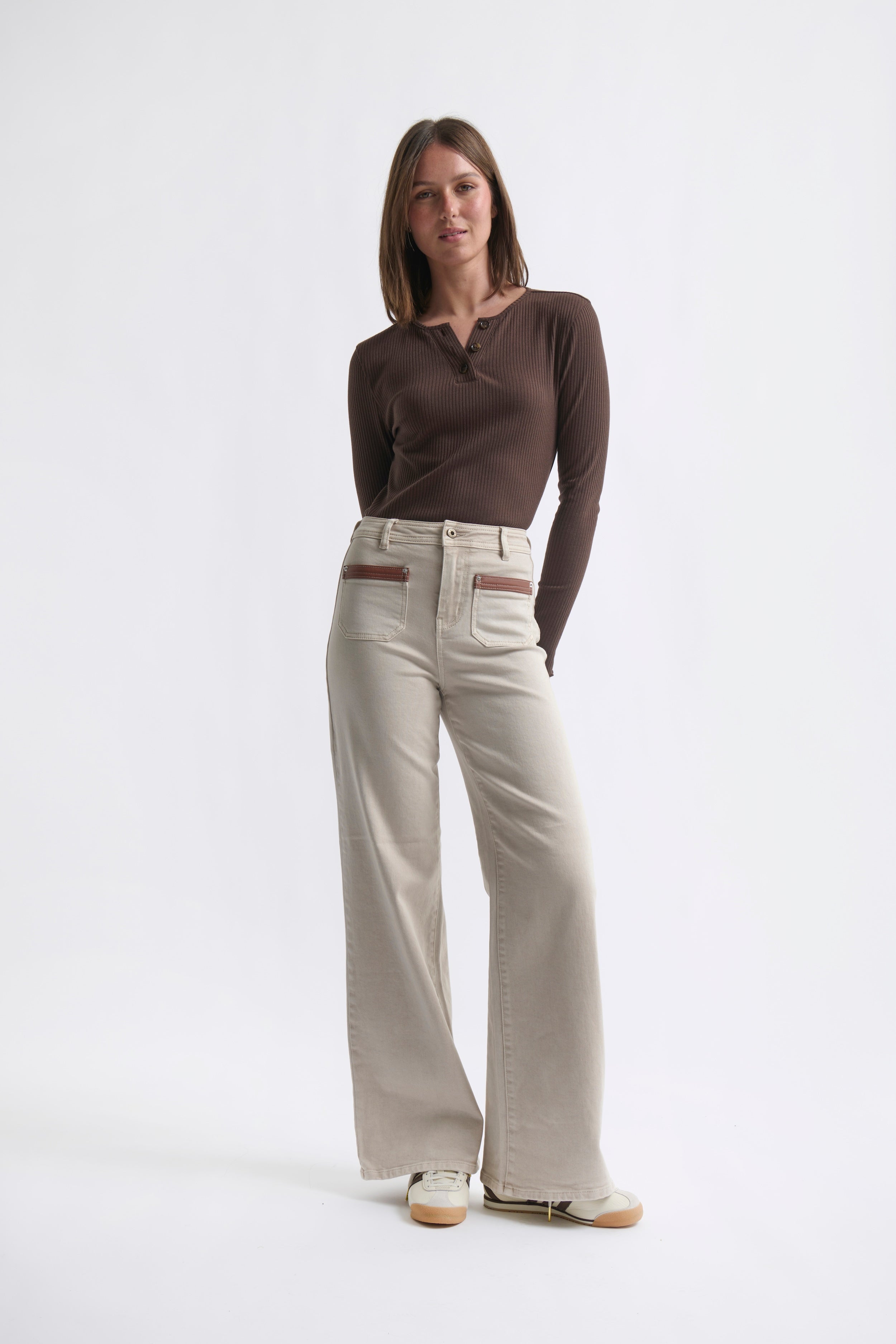 Harper Jean | Leather Pocket - Sand - Kireina Australia