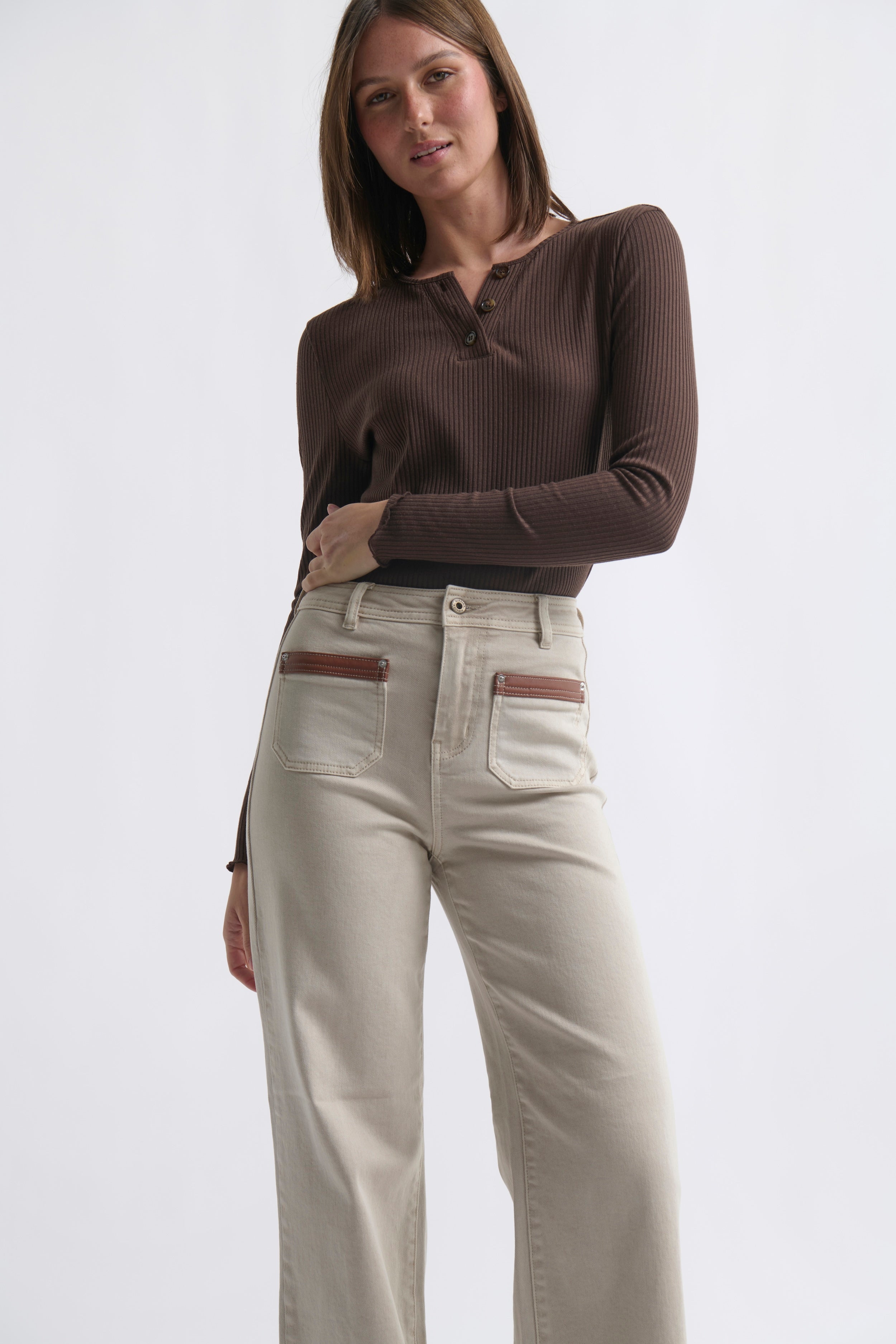 Harper Jean | Leather Pocket - Sand - Kireina Australia