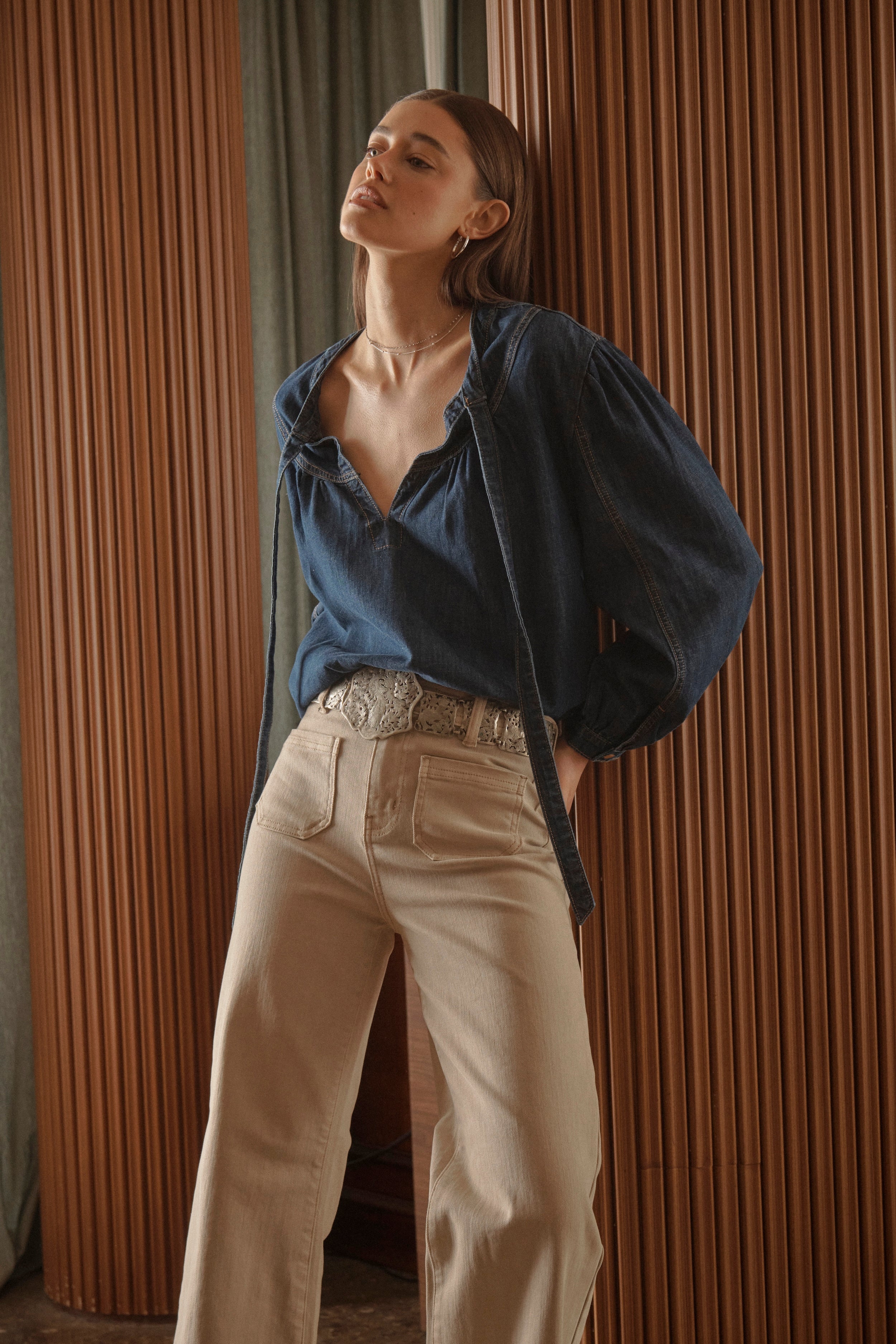 Kelly Shirt - Palisade Blue - Kireina Australia