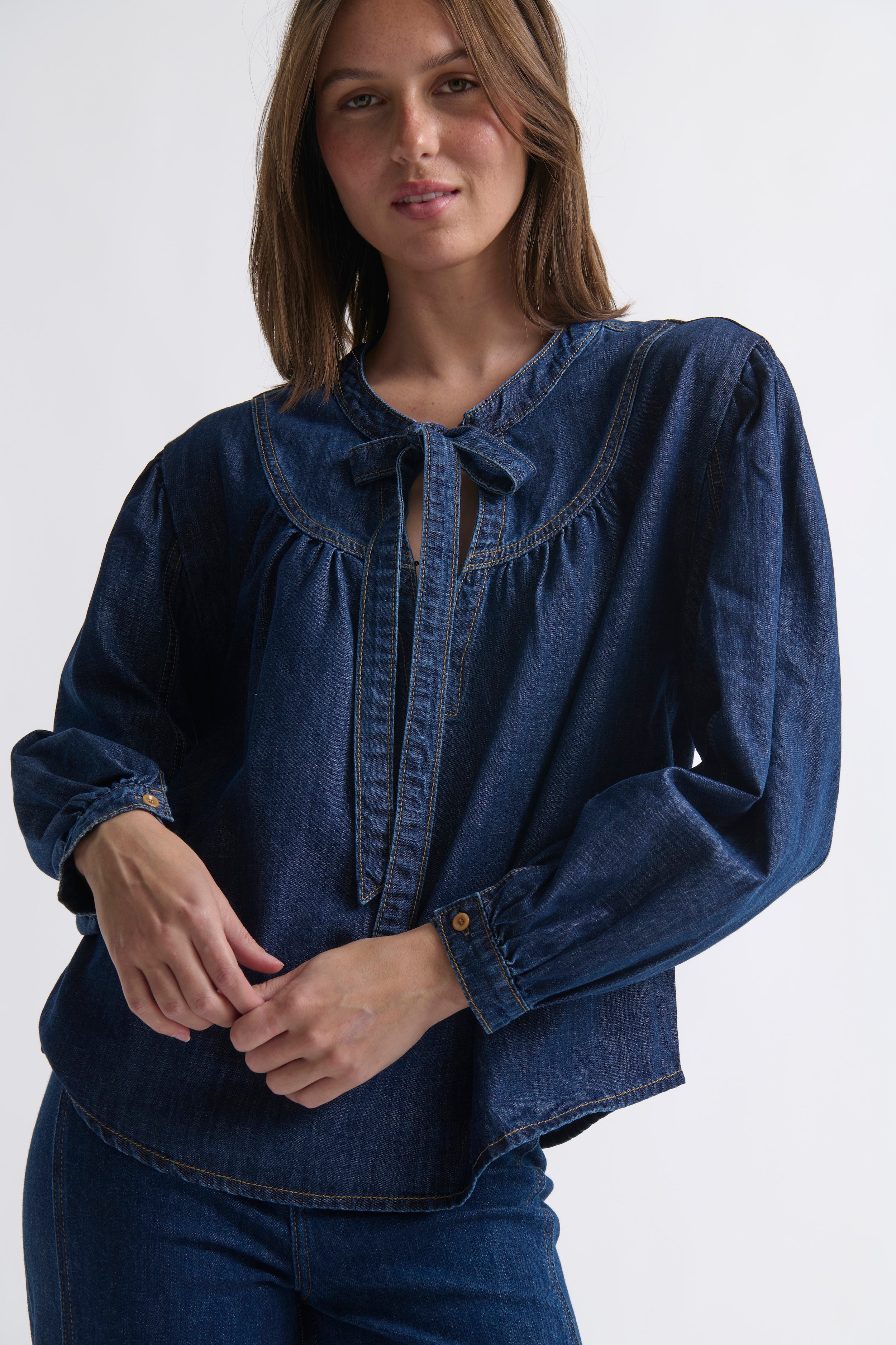 Kelly Shirt - Palisade Blue - Kireina Australia