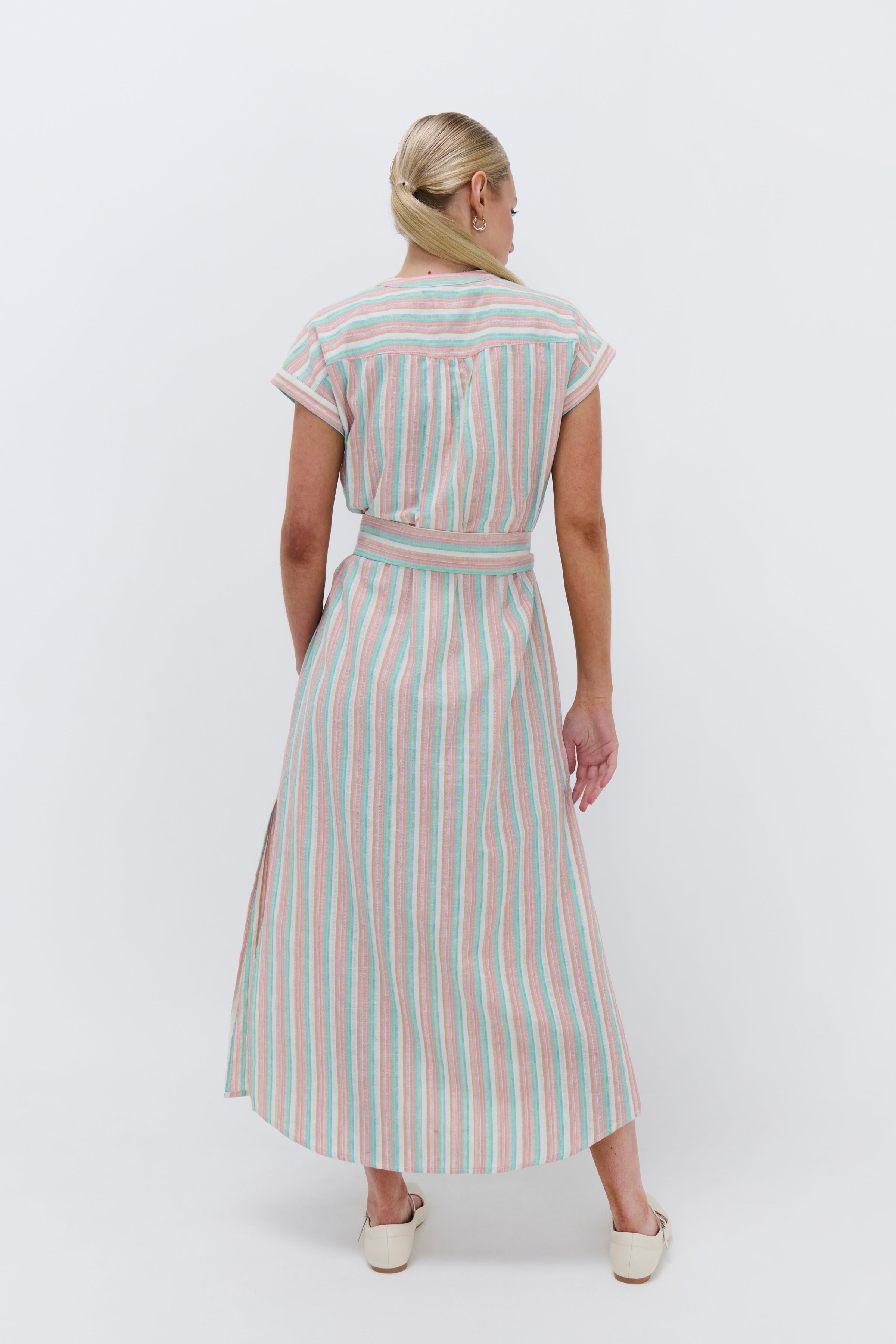 Miller Dress - Aqua Stripe Miller Dress - Aqua Stripe