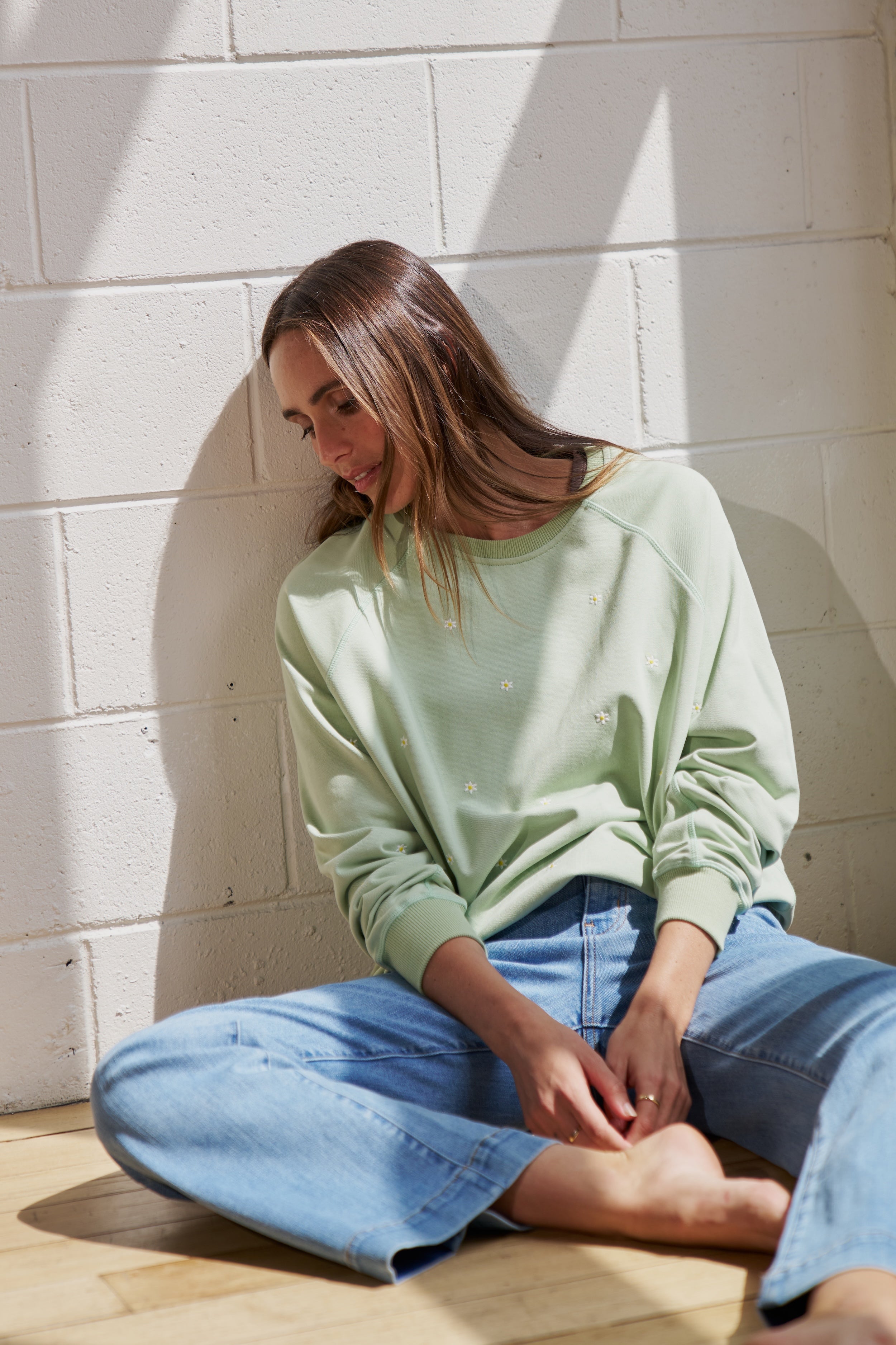 Patti Sweatshirt | Daisy - Grape Green