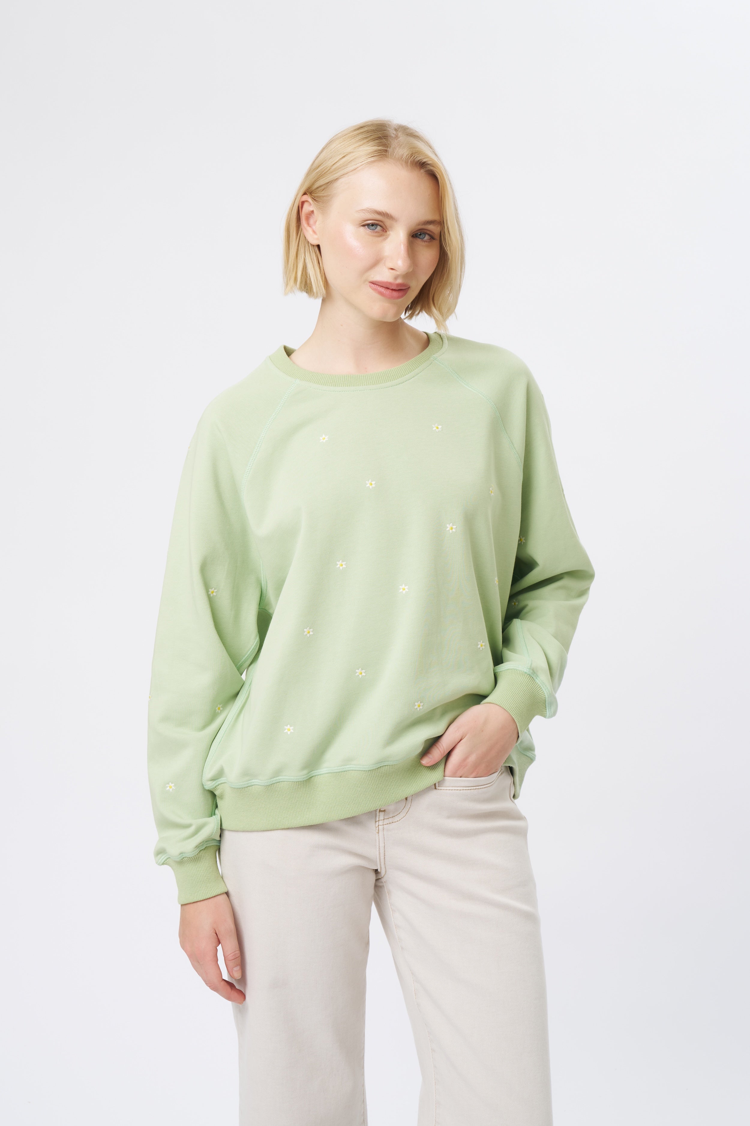 Patti Sweatshirt | Daisy - Grape Green