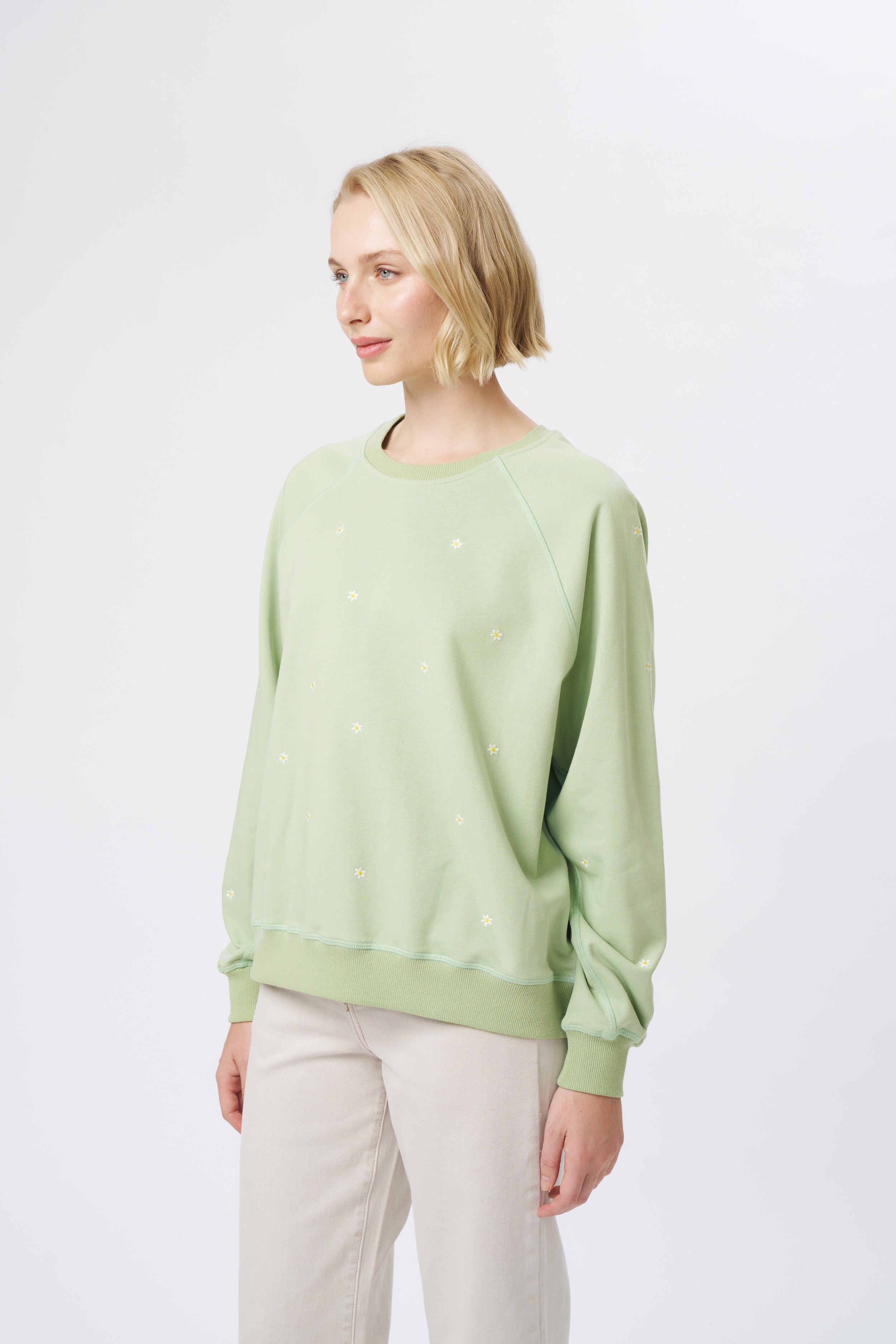 Patti Sweatshirt | Daisy - Grape Green