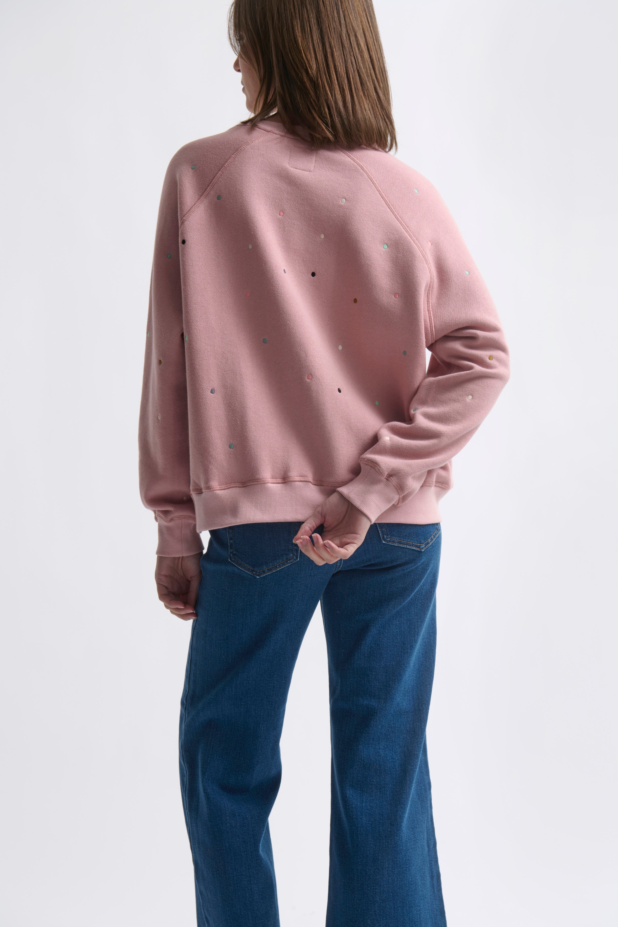 Patti Sweatshirt | Dots - Musk Pink - Kireina Australia