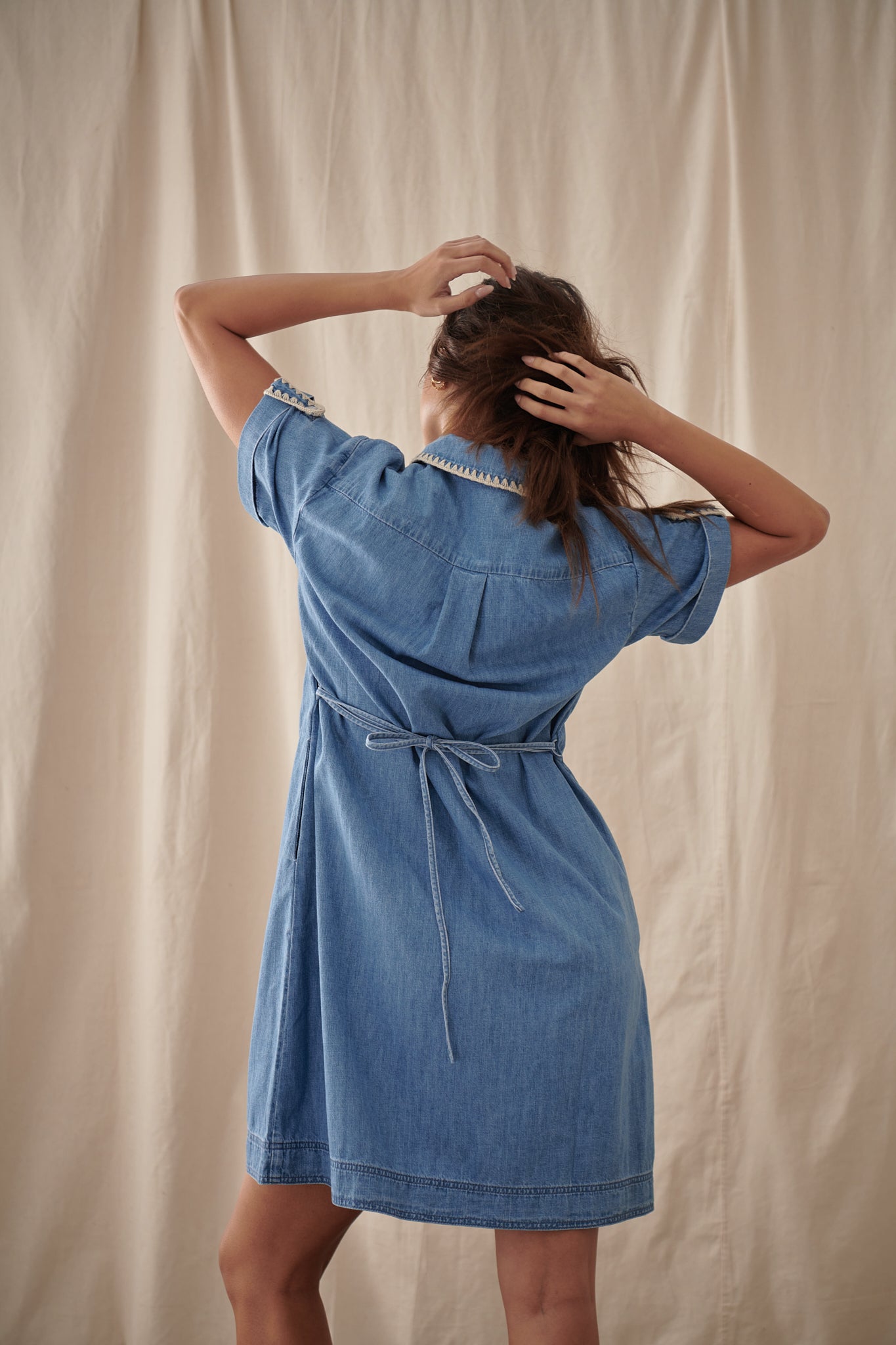 Simone Dress - 70s Blue