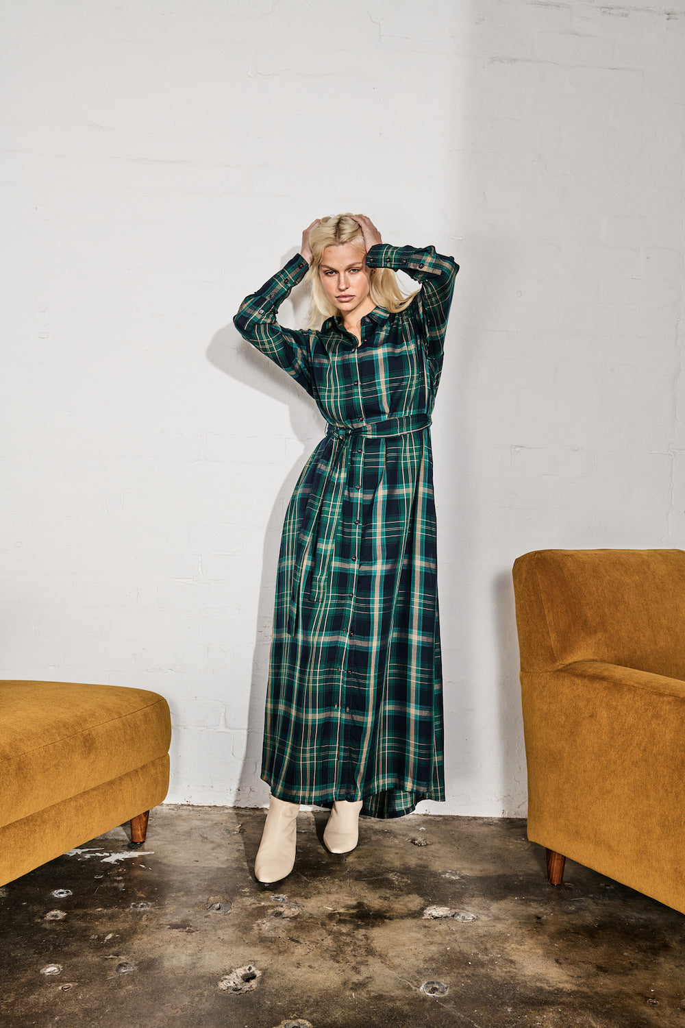 Skye Dress Green Tartan