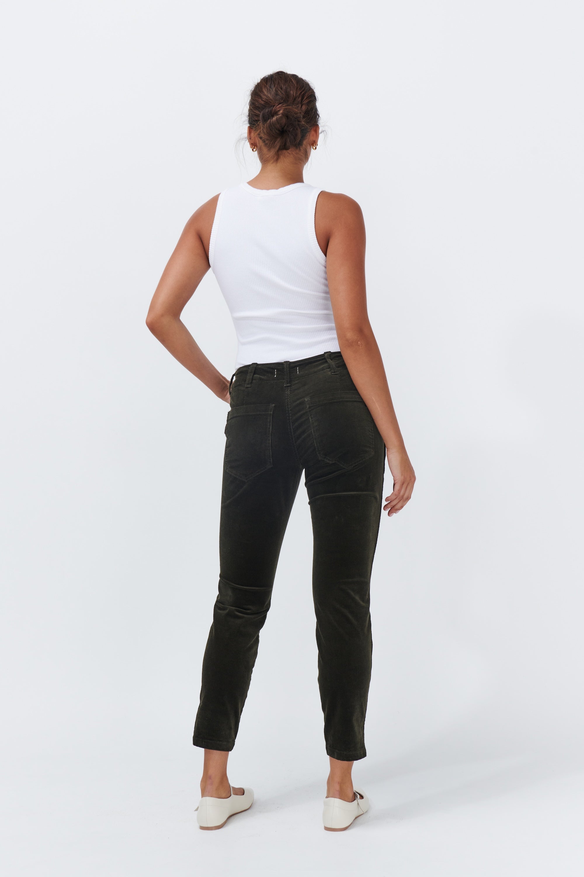 Soho Cord - Cropped | Khaki - Kireina Australia