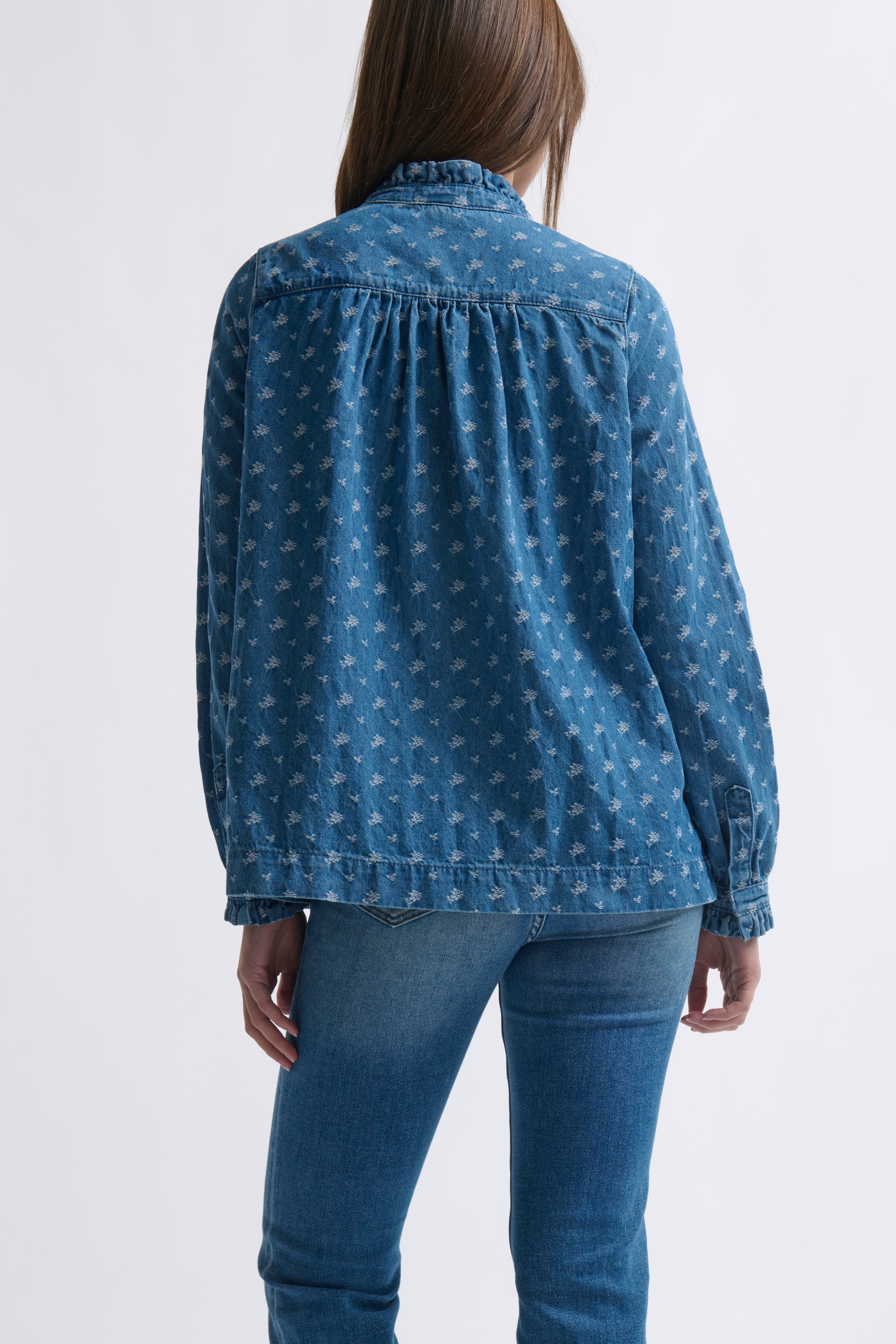Tamara Shirt - Denim w/Flower - Kireina Australia