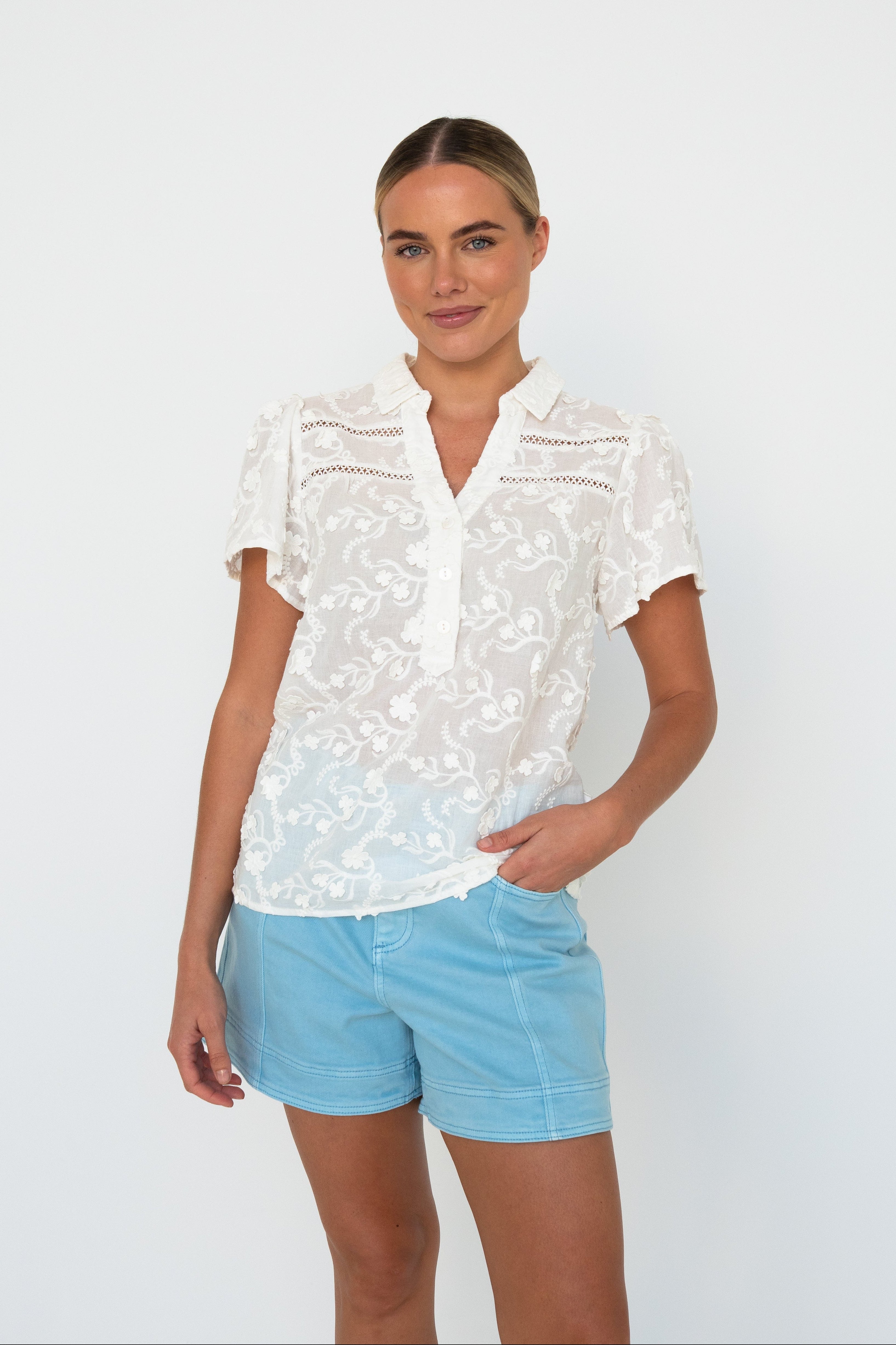 Valentina Shirt - White - Kireina Australia