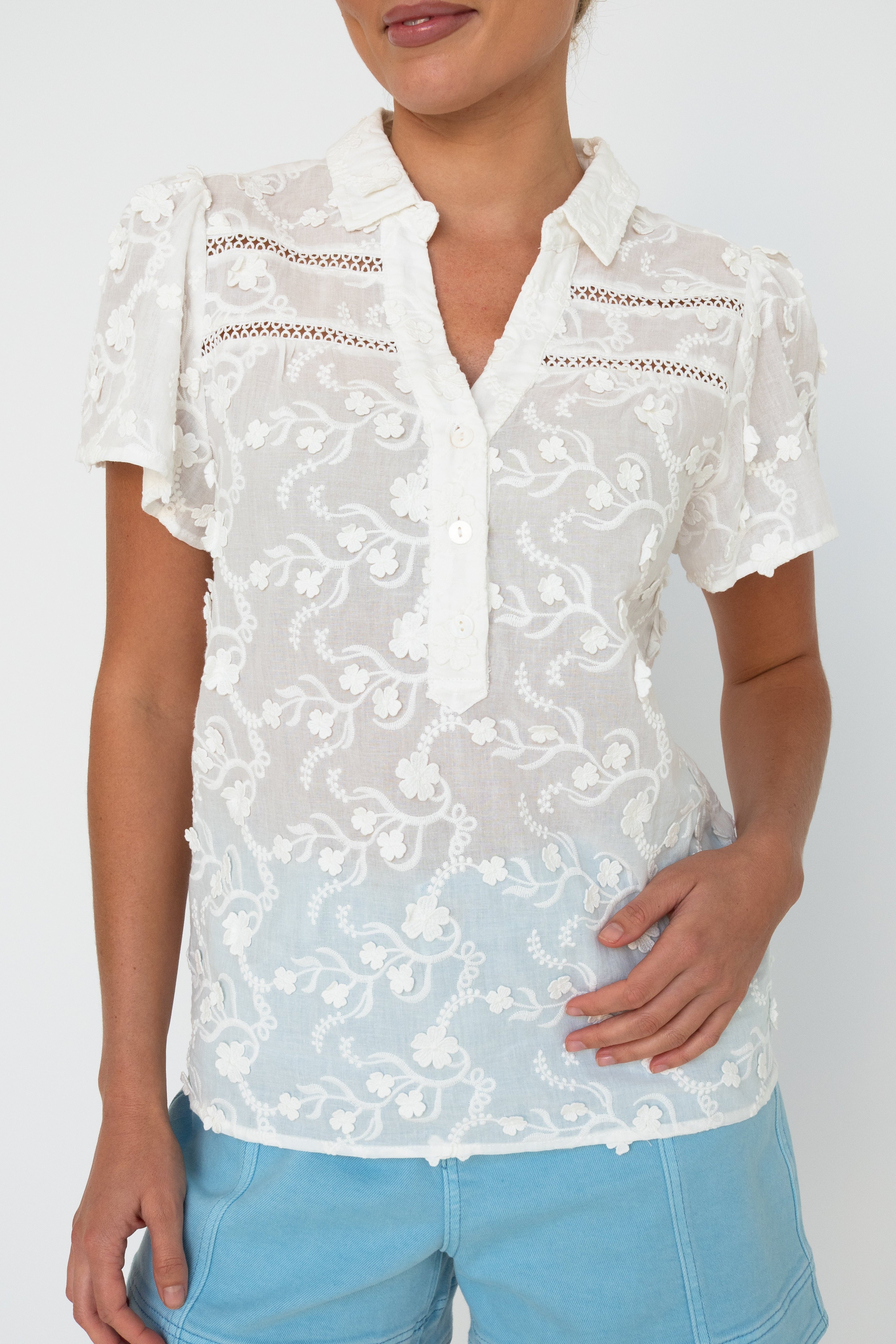 Valentina Shirt - White - Kireina Australia