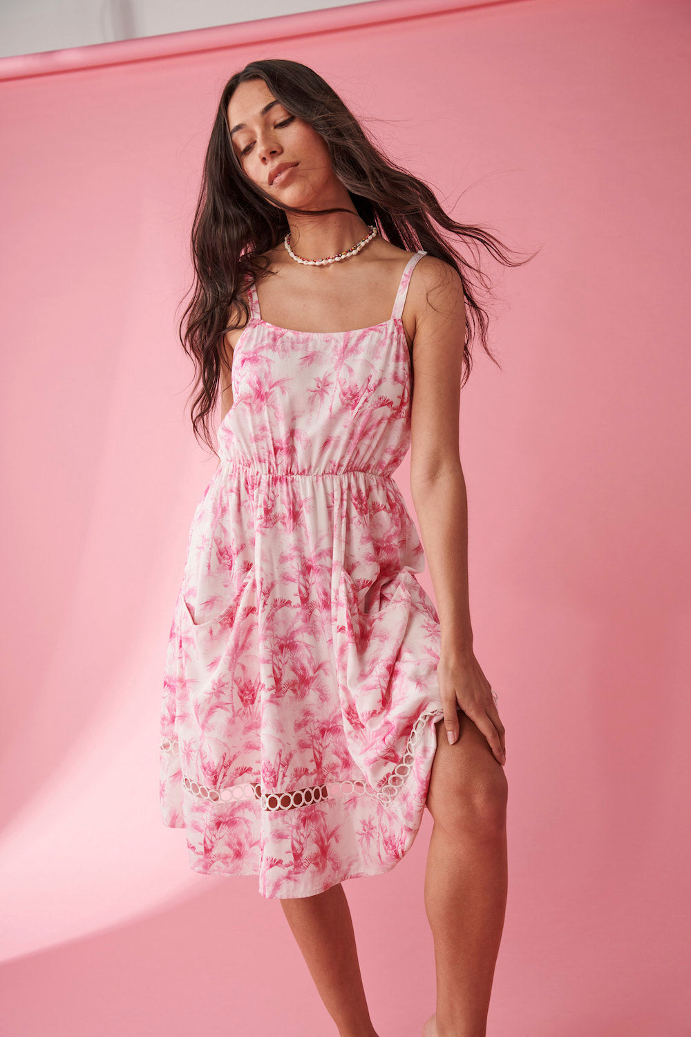 Maisy Dress - Pink Palm - Kireina Australia
